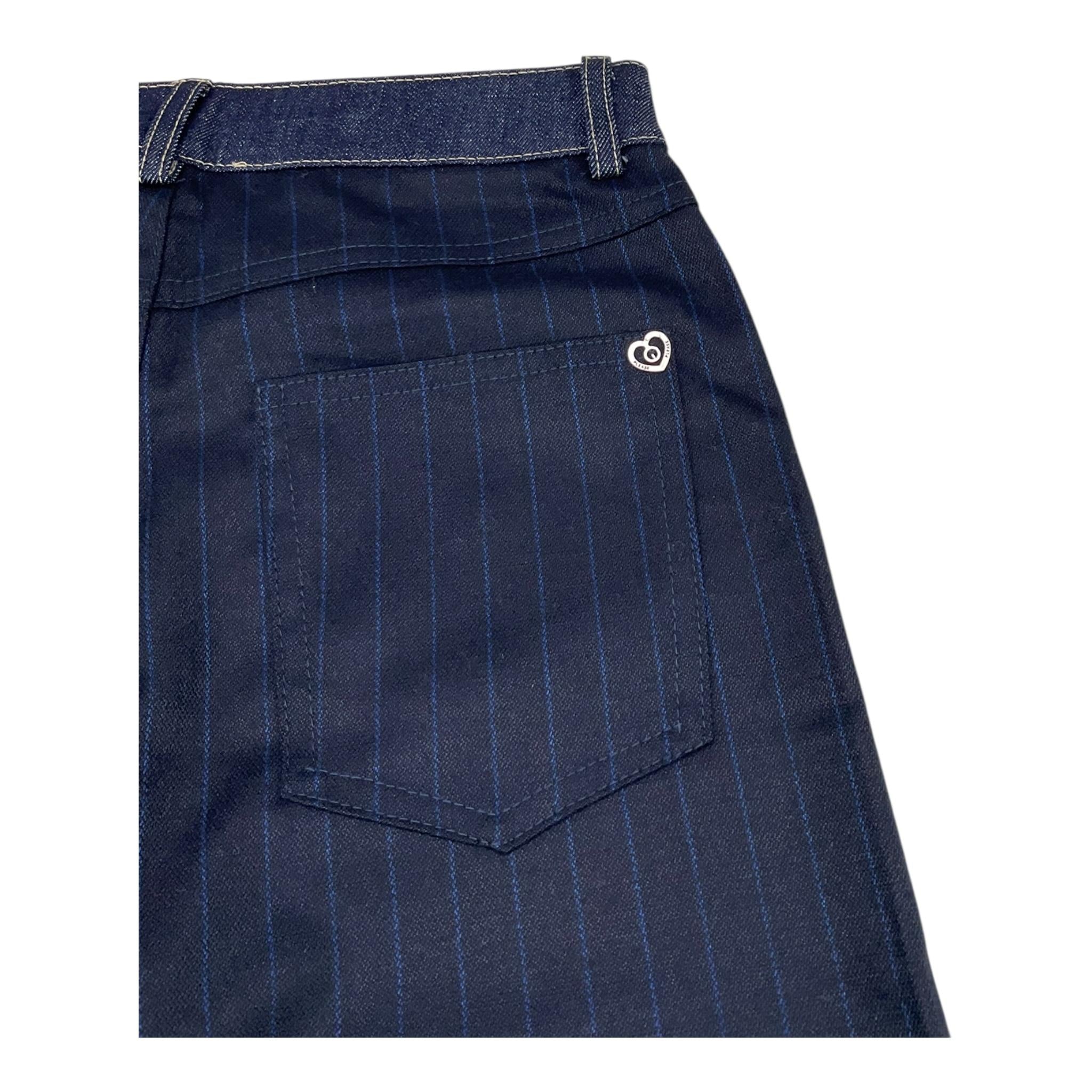 PLEASE jeans tinta unita modello palazzo con girovita regolabile Blu per Bambina PHT7121G66 BLU PLEASE