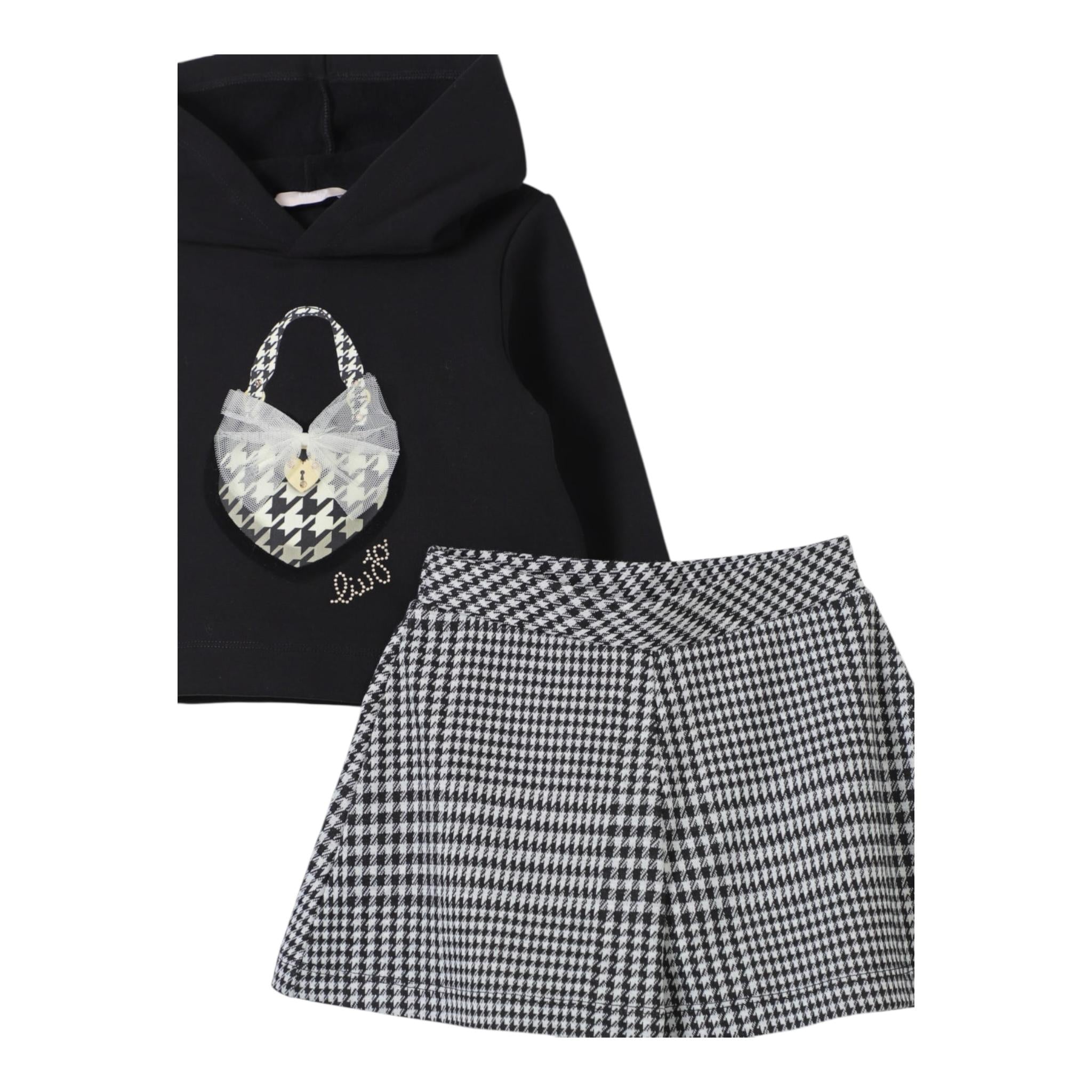LIU JO completo 2pz felpa-short bicolore Bianco/nero per Neonata KF4112J4794N BIANCO/NERO LIU JO
