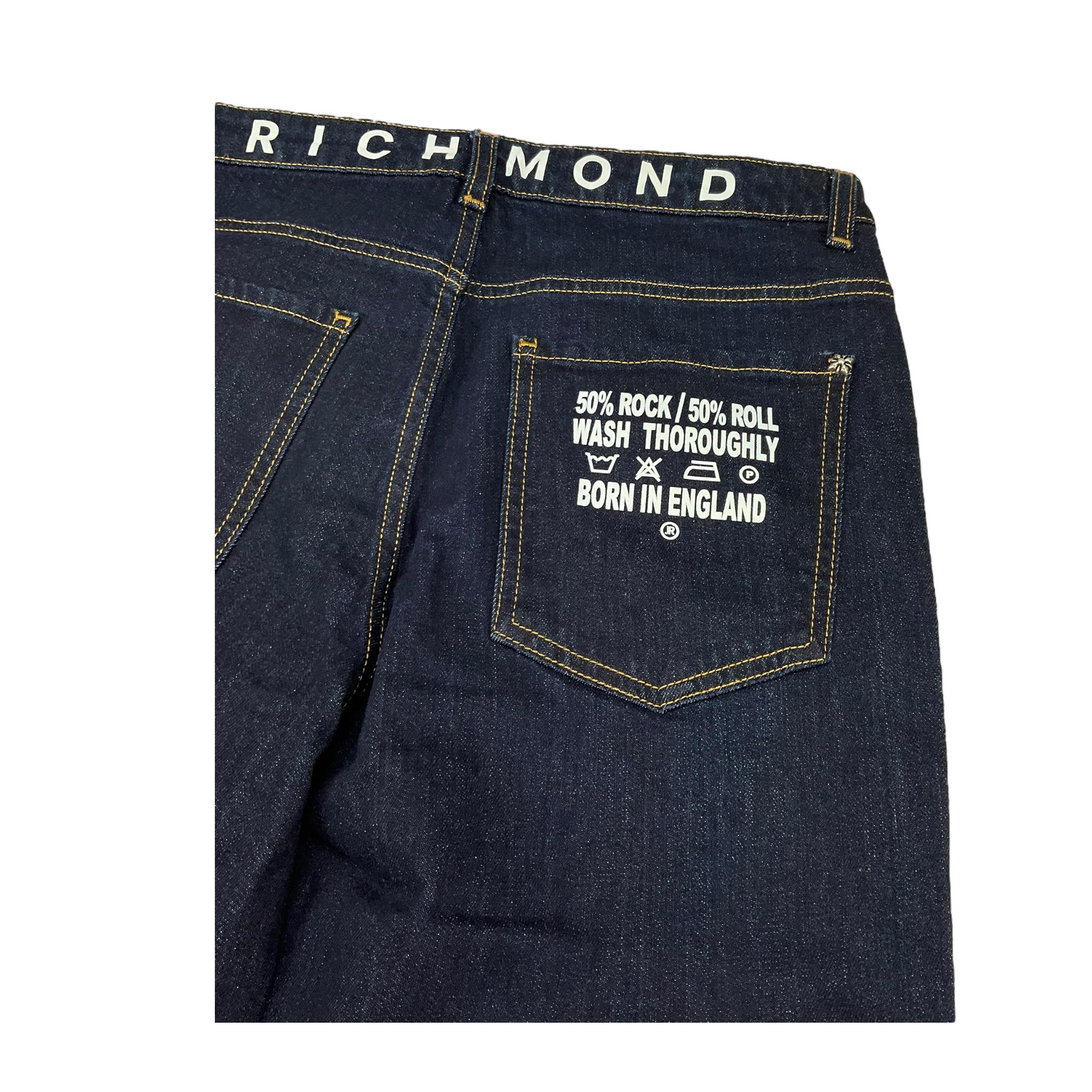 JOHN RICHMOND jeans tinta unita con stampa logo Blu per Bambino RBA24093JEE BLU JOHN RICHMOND