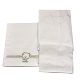 LE BEBE' set 3 pezzi lenzuola tinta unita cn ricami Bianco per Neonato LBB5079 BIANCO LE BEBE'
