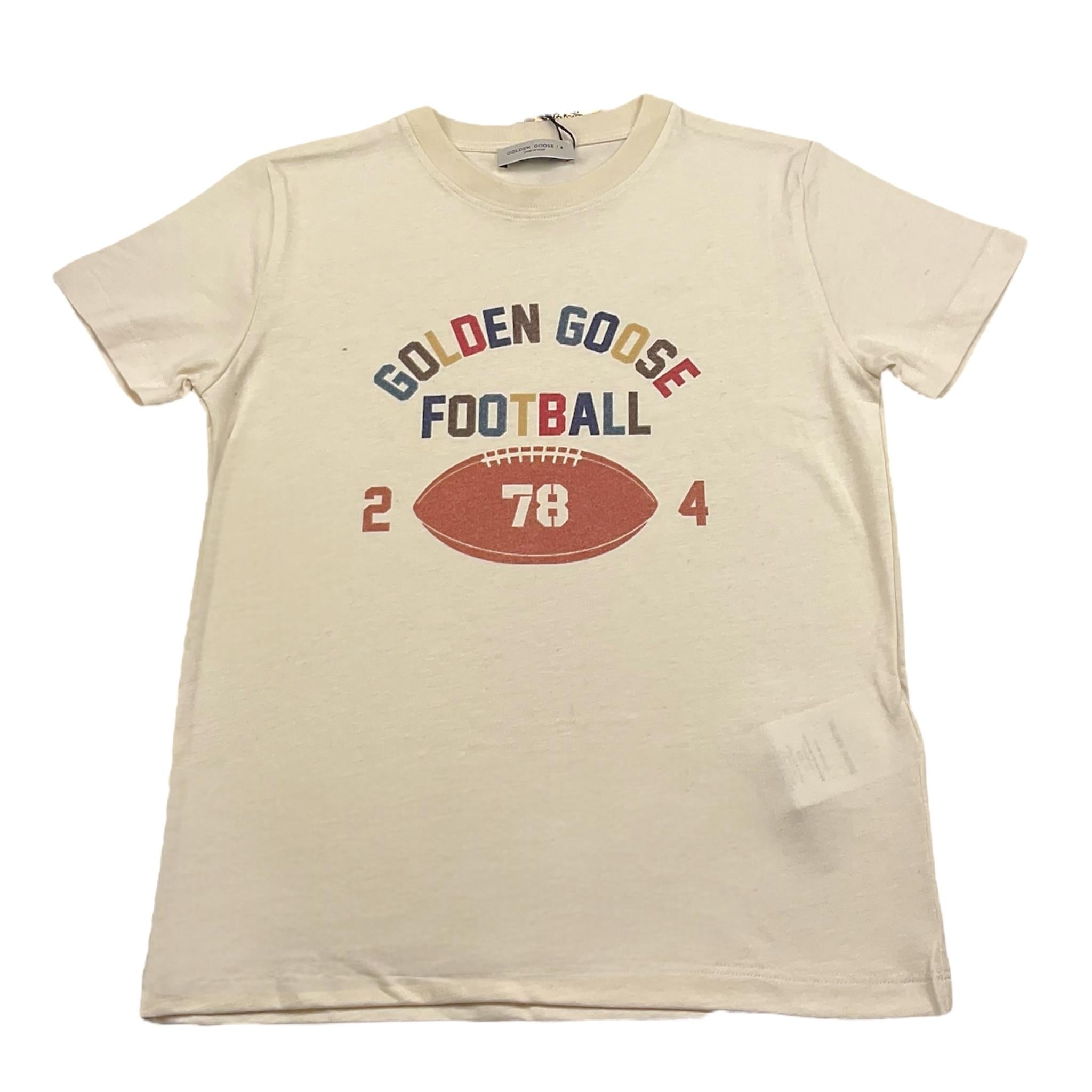 GOLDEN GOOSE t-shirt girocollo tinta unita con stampa Beige per Bambino GKP0103P BEIGE GOLDEN GOOSE