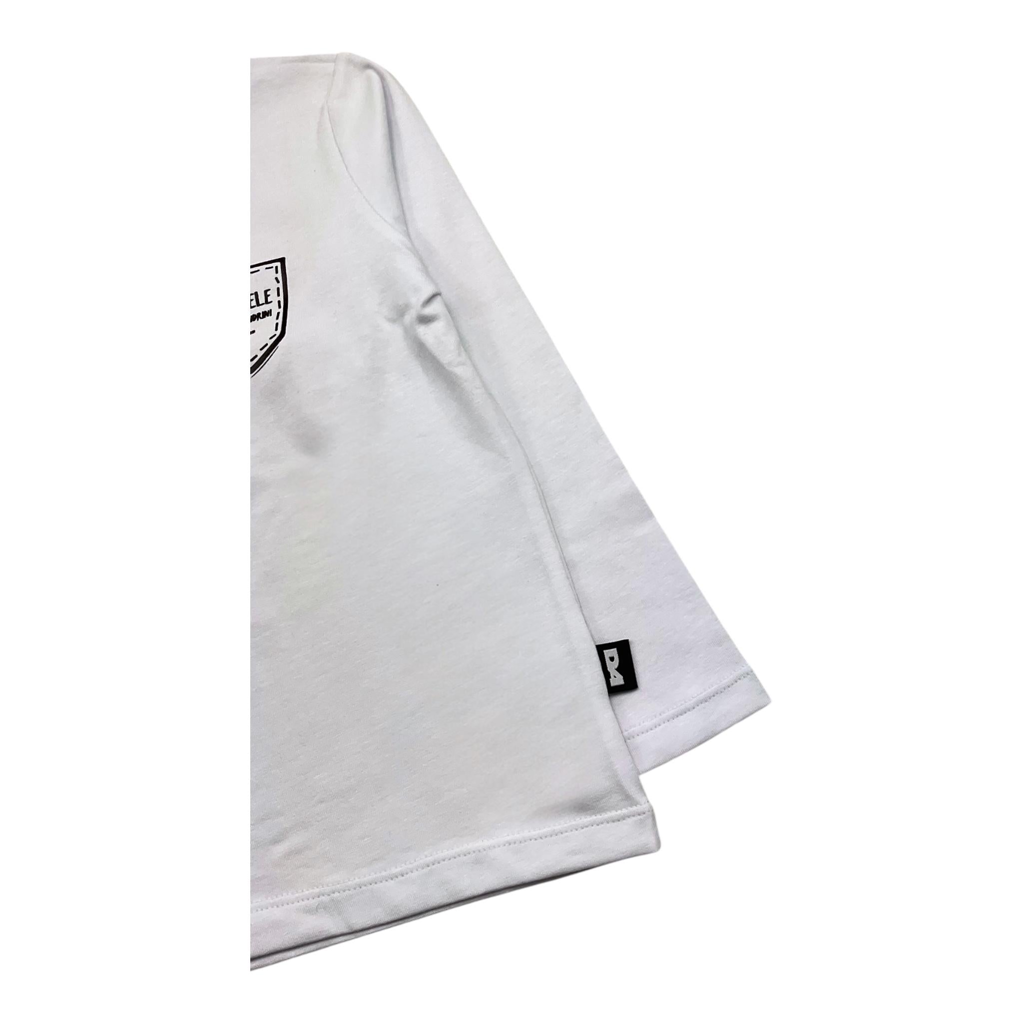 DANIELE ALESSANDRINI shirt girocollo tinta unita con stampa Bianco per Bambino 1291M00061X BIANCO DANIELE ALESSANDRINI