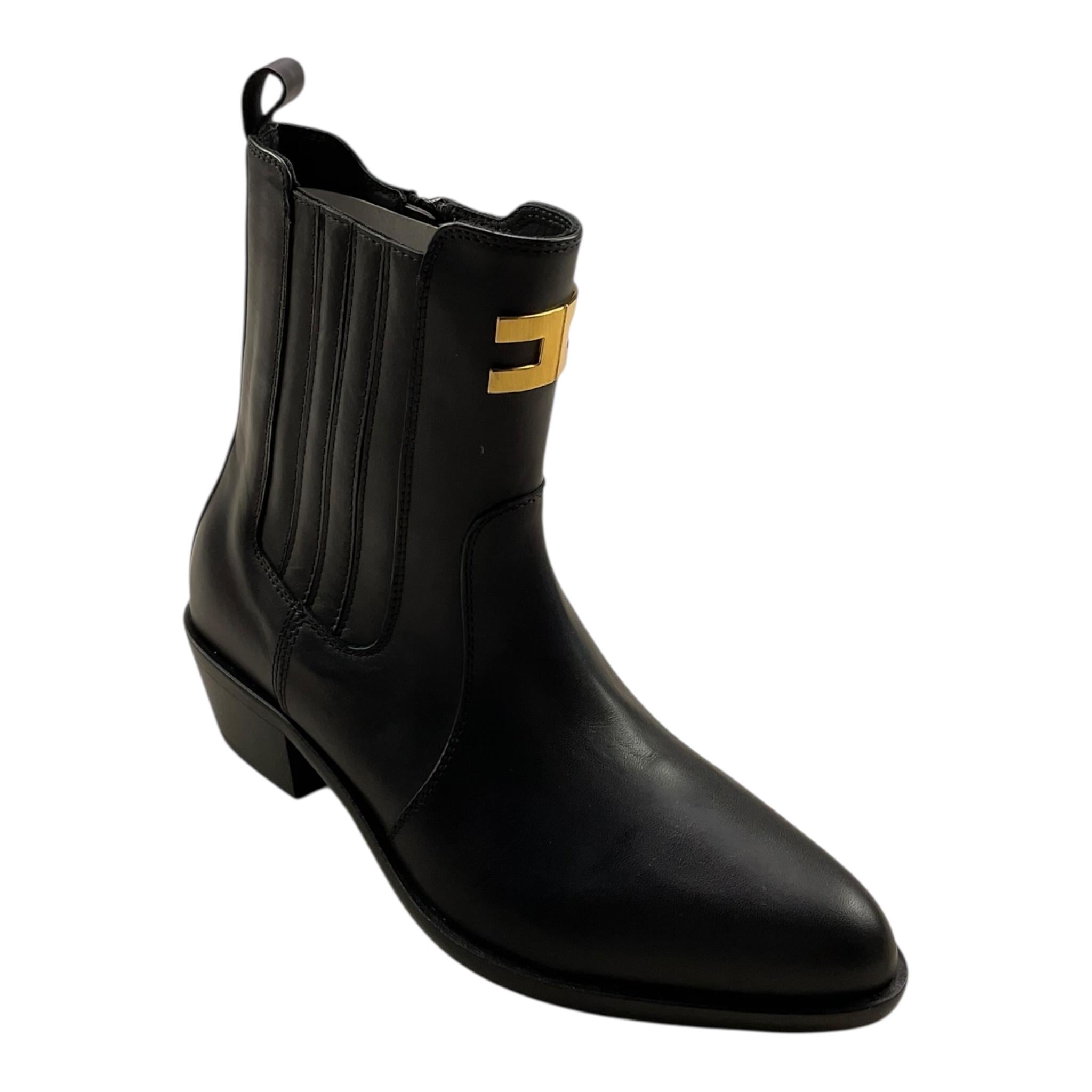 ELISABETTA FRANCHI tronchetto tinta unita a punta Nero per Bambina F4A5E0153 NERO ELISABETTA FRANCHI