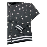 MONNALISA felpa cn zip e cappuccio tinta unita con stampe stelle Nero per Bambina 660802 NERO MONNALISA