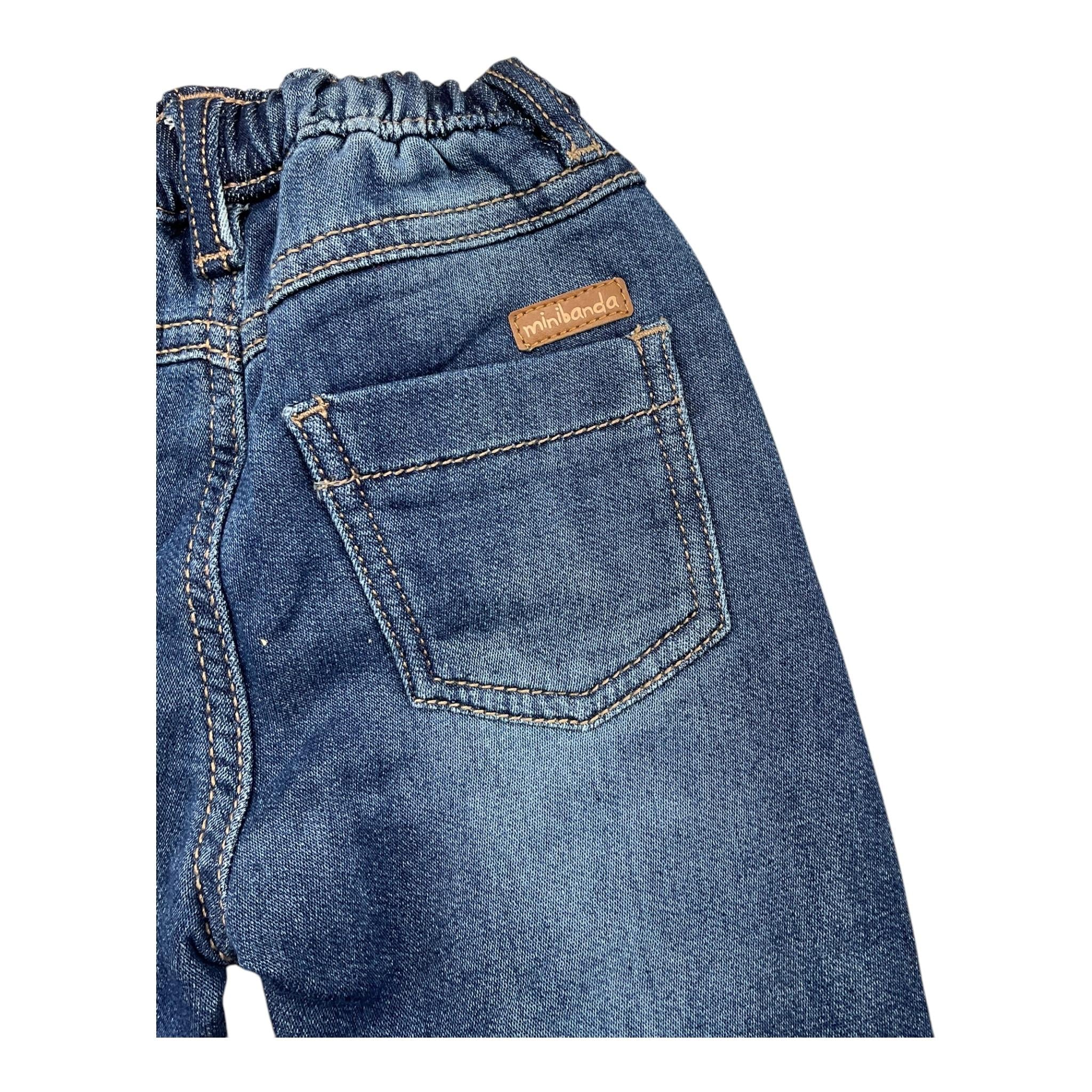 MINI BANDA jeans elasticizzato tinta unita con elastico in vita Blu per Neonato A624 BLU MINI BANDA