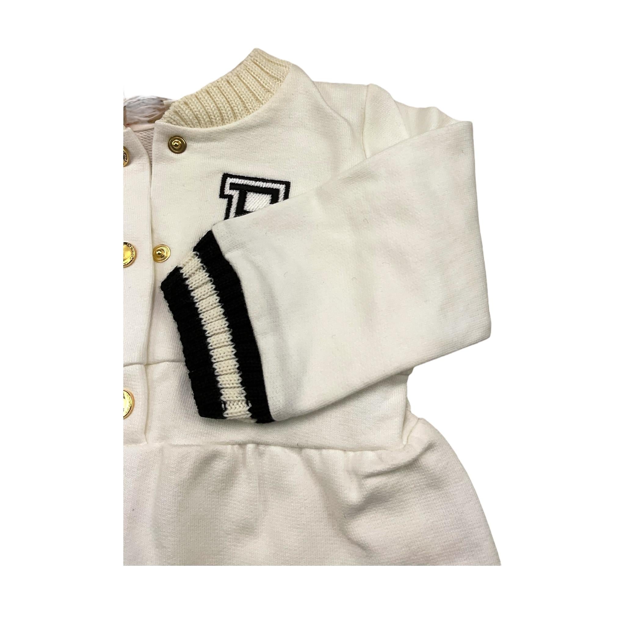 ELISABETTA FRANCHI tutina manica lunga tinta unita con logo Panna per Neonata ENTU116 PANNA ELISABETTA FRANCHI