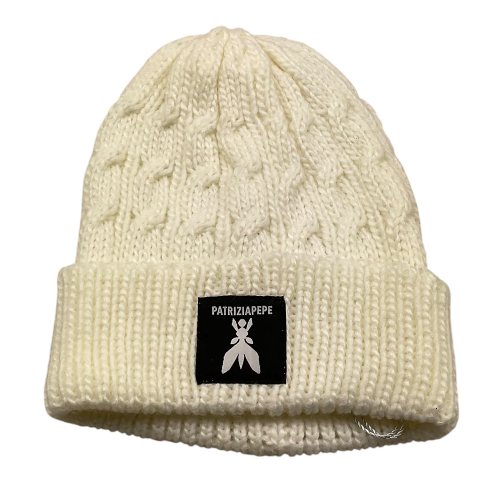 PATRIZIA PEPE cappello tinta unita con logo Panna per Bambina 7F0018 PANNA PATRIZIA PEPE