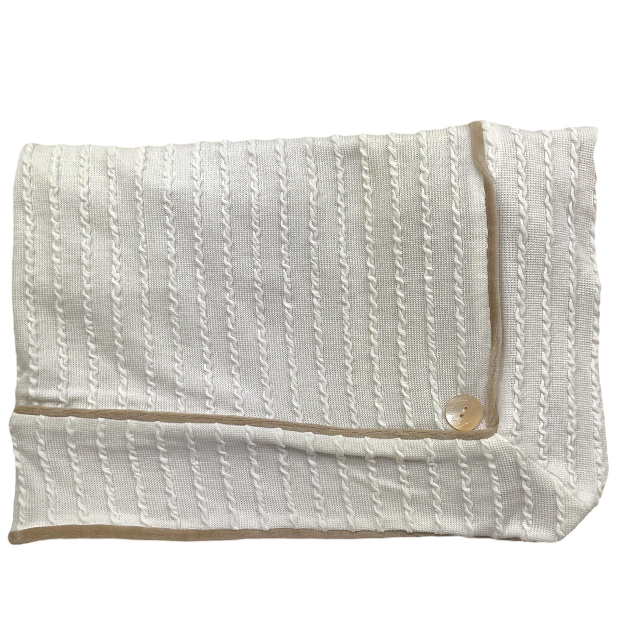 LA STUPENDERIA coperta bicolore con finti bottoni Bianco per Neonato TBCO60 BIANCO LA STUPENDERIA