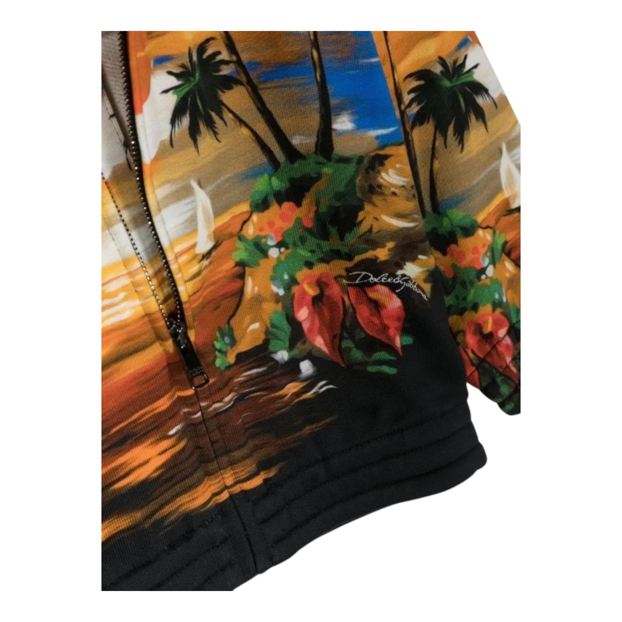 DOLCE & GABBANA felpa con zip e cappuccio stampa fantasia Multicolor per Neonato L1JWHN MULTICOLOR DOLCE & GABBANA