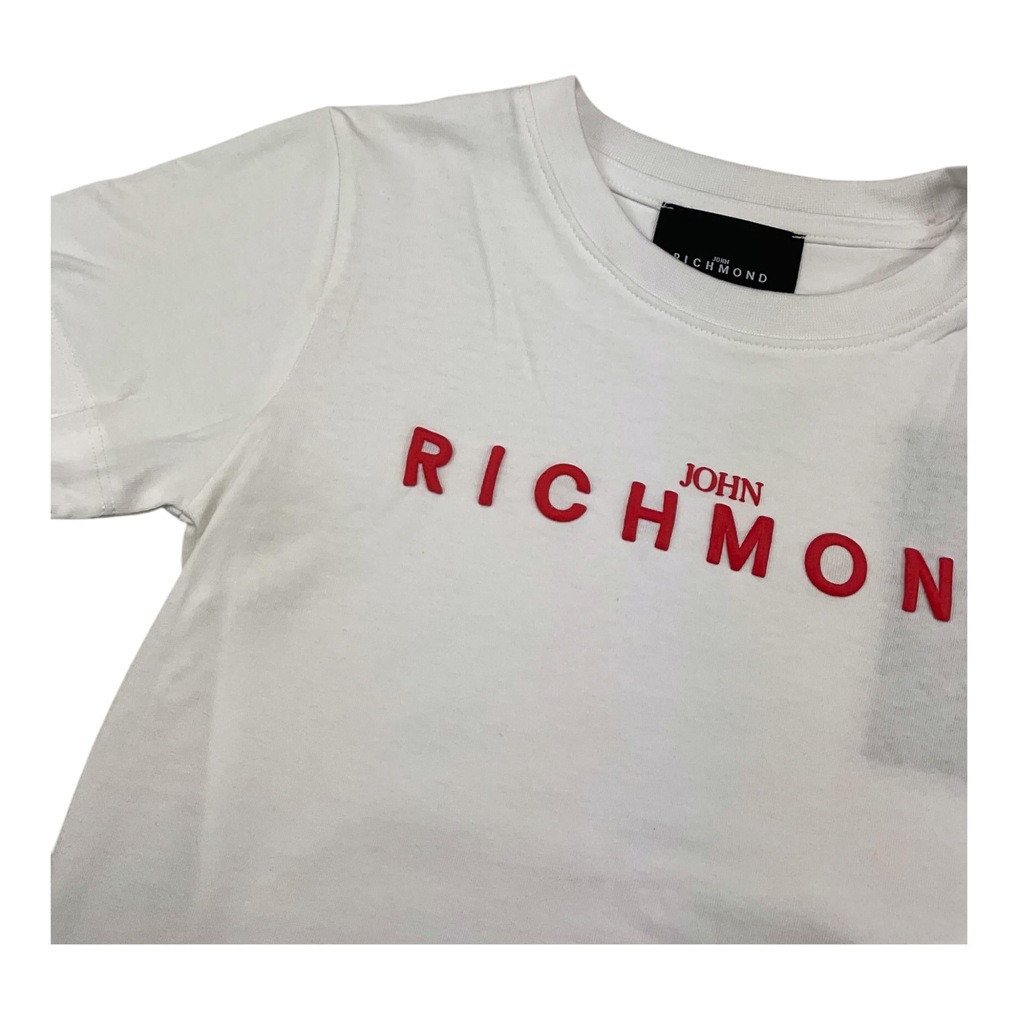 JOHN RICHMOND t-shirt girocollo tinta unita con stampa logo Bianco per Bambina RGA25135 BIANCO JOHN RICHMOND