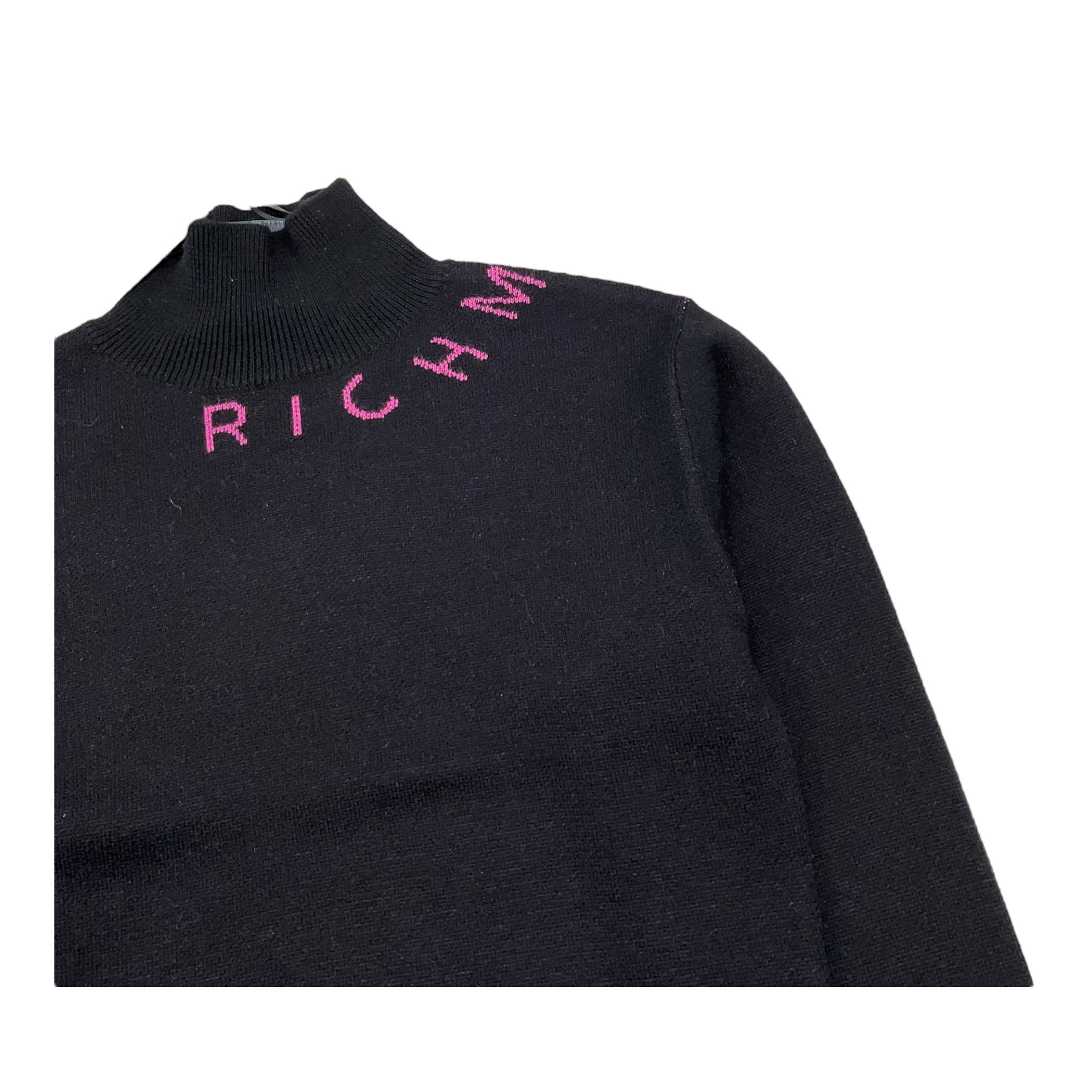 JOHN RICHMOND maglia mezzo collo tinta unita con logo Nero per Bambina RGA25204 NERO JOHN RICHMOND