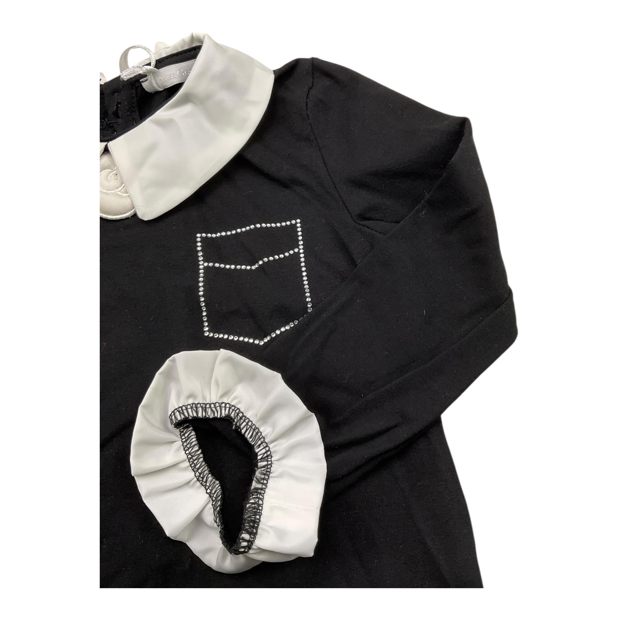 MISS GRANT shirt tinta unita con colletto in contrasto Nero per Neonata MG1150N NERO MISS GRANT