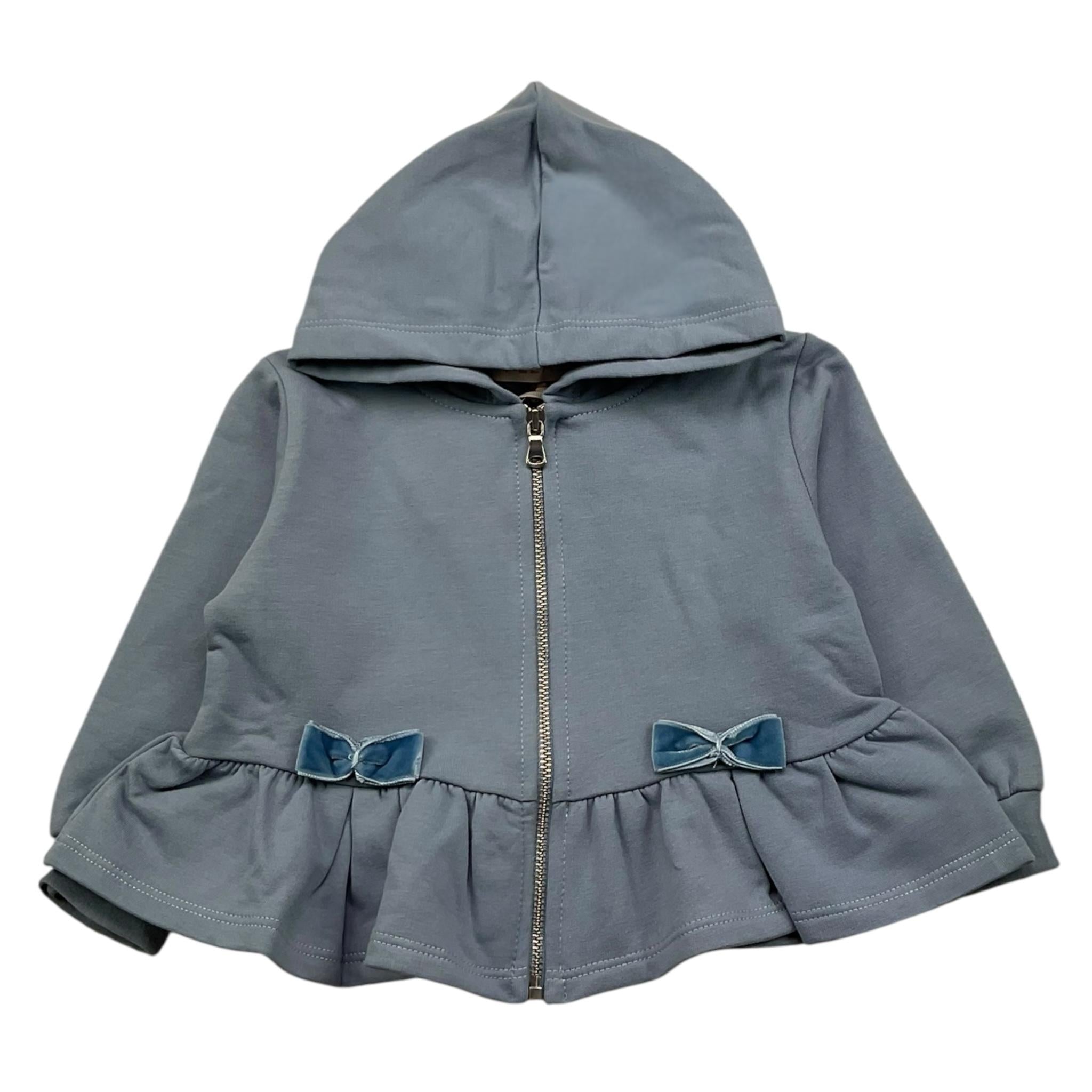 PLEASE felpa con zip e cappuccio tinta unita Azzurro per Neonata LK16042G65 AZZURRO PLEASE