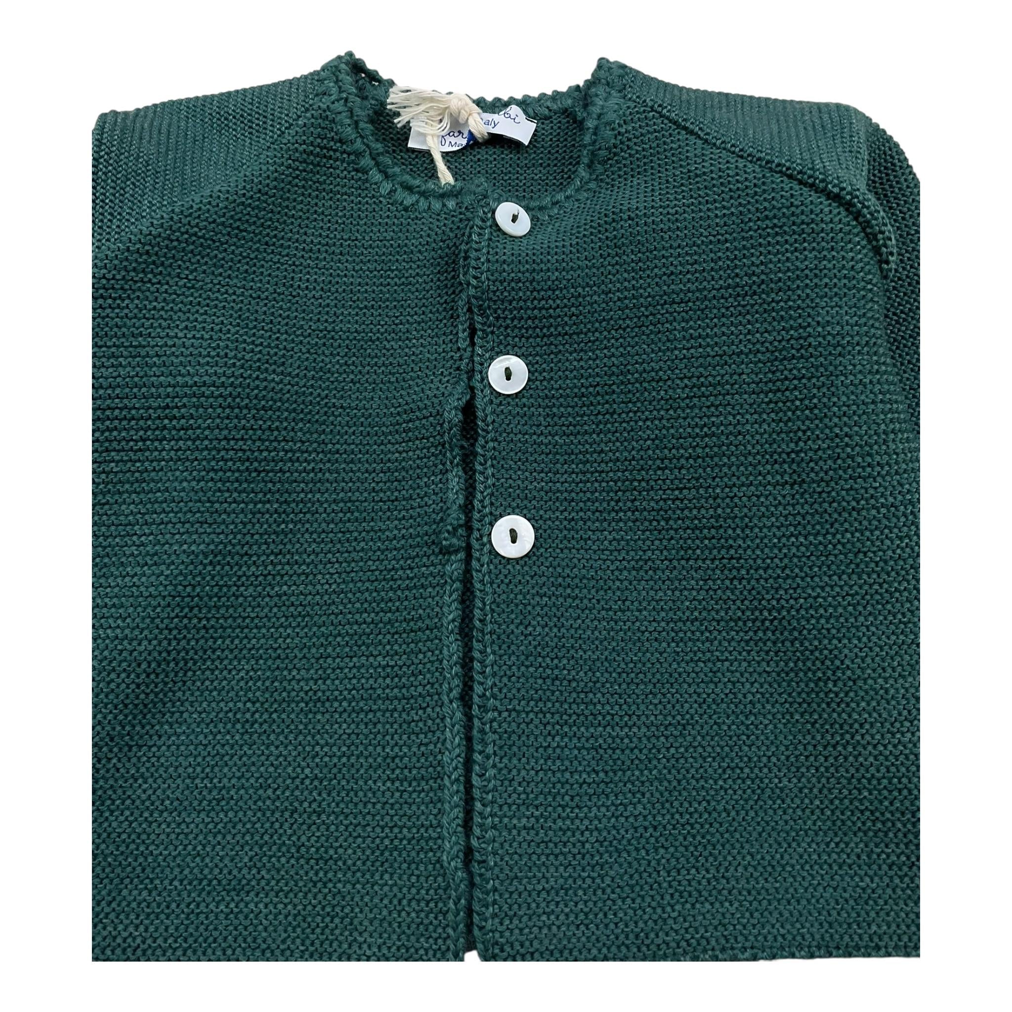ILFAROBIMBI cardigan tinta unita con bottoni in contrasto Verde per Bambino IFB50204SX VERDE ILFAROBIMBI