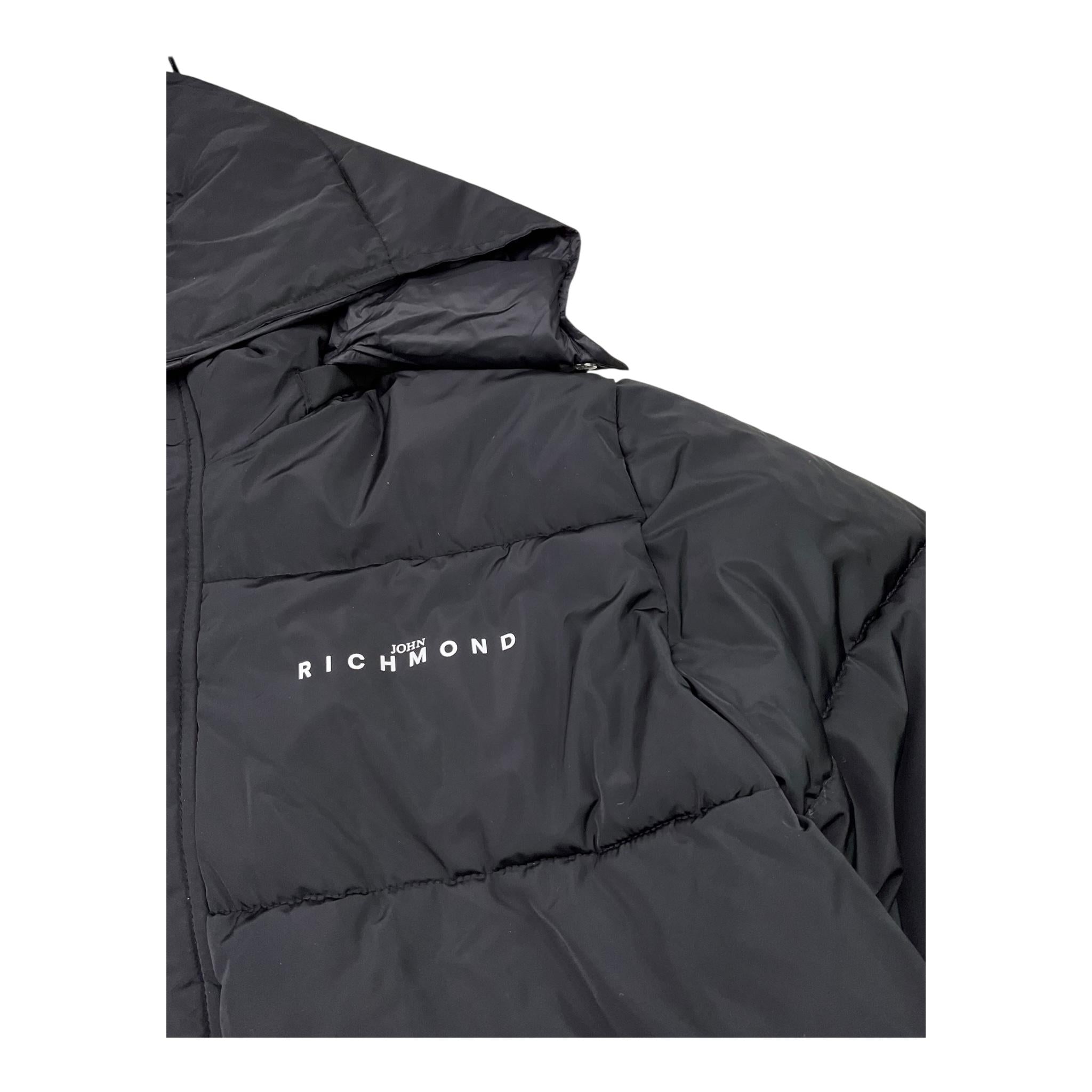 JOHN RICHMOND giubbino tinta unita con cappuccio e logo Nero per Bambino RBA24029PIS8 NERO JOHN RICHMOND
