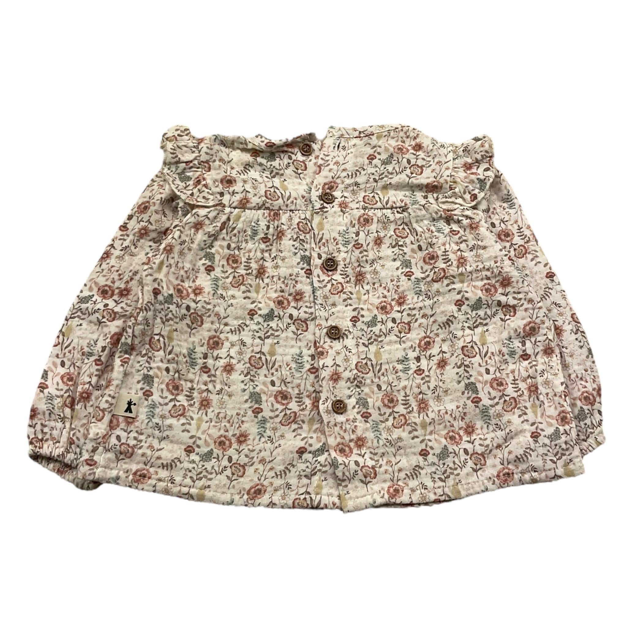 PETIT INDI camicia manica lunga tinta unita fantasia floreale Bianco per Neonata AW24B2417 BIANCO PETIT INDI