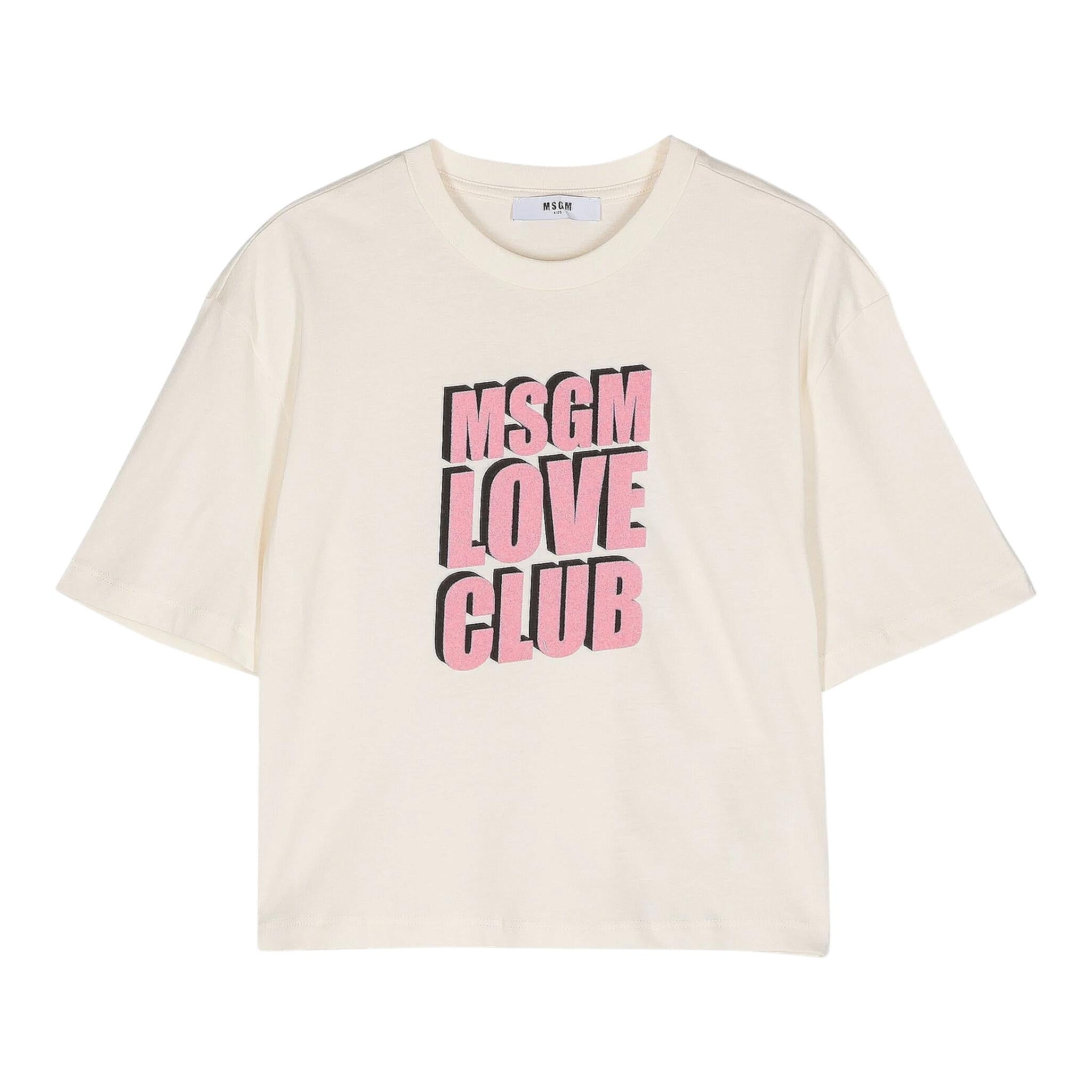 MSGM t-shirt tinta unita girocollo Panna per Bambina F4MSJGTH212 PANNA MSGM