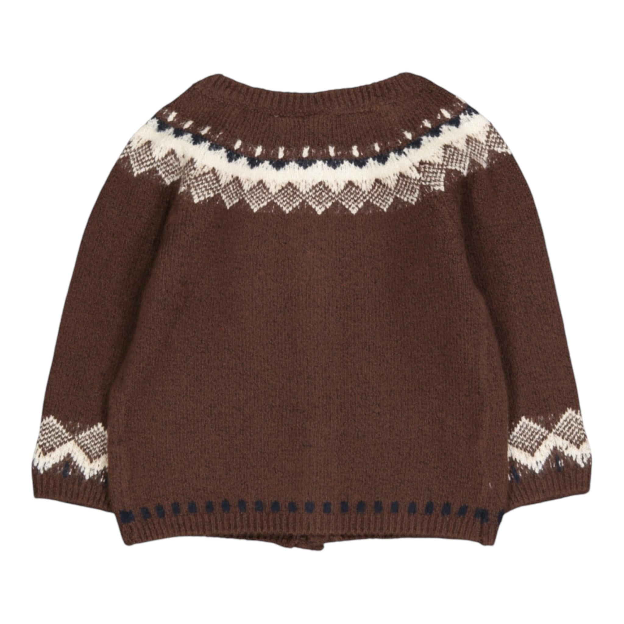 NAME.IT cardigan tinta unita con ricami Marrone per Neonato 13193191 MARRONE NAME.IT