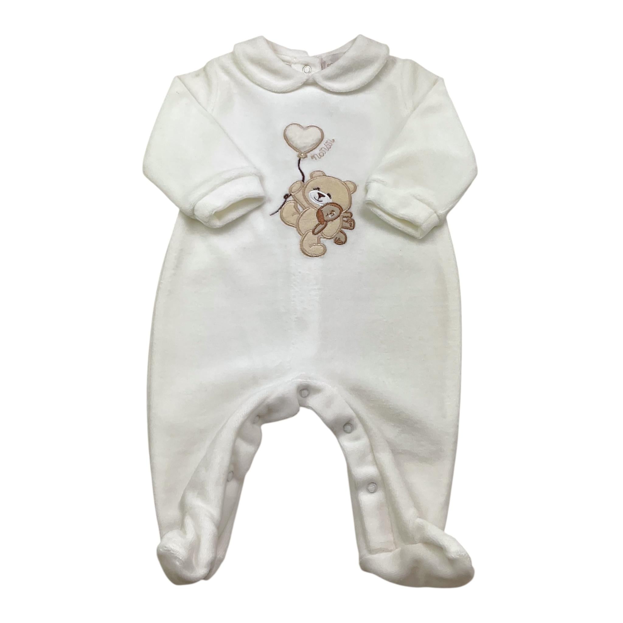 NANAN tutina tinta unita con stampa Bianco per Neonato I2401001B BIANCO NANAN