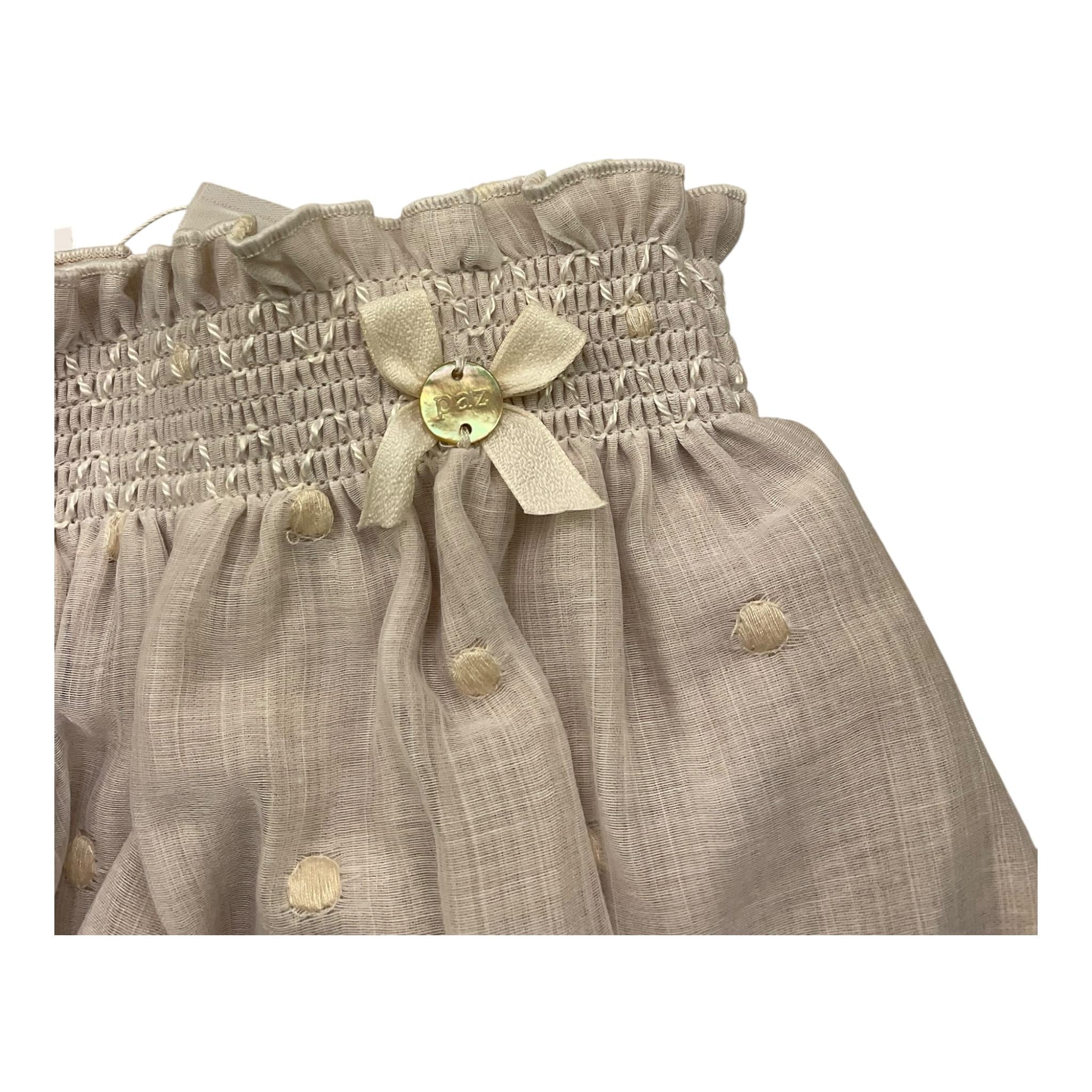 PAZ RODRIGUEZ culotte tinta unita con ricami Beige per Neonata 023150911 BEIGE PAZ RODRIGUEZ