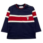 TRUSSARDI shirt girocollo tinta unita con righe in contrasto Blu per Neonato TIA25032TS BLU TRUSSARDI