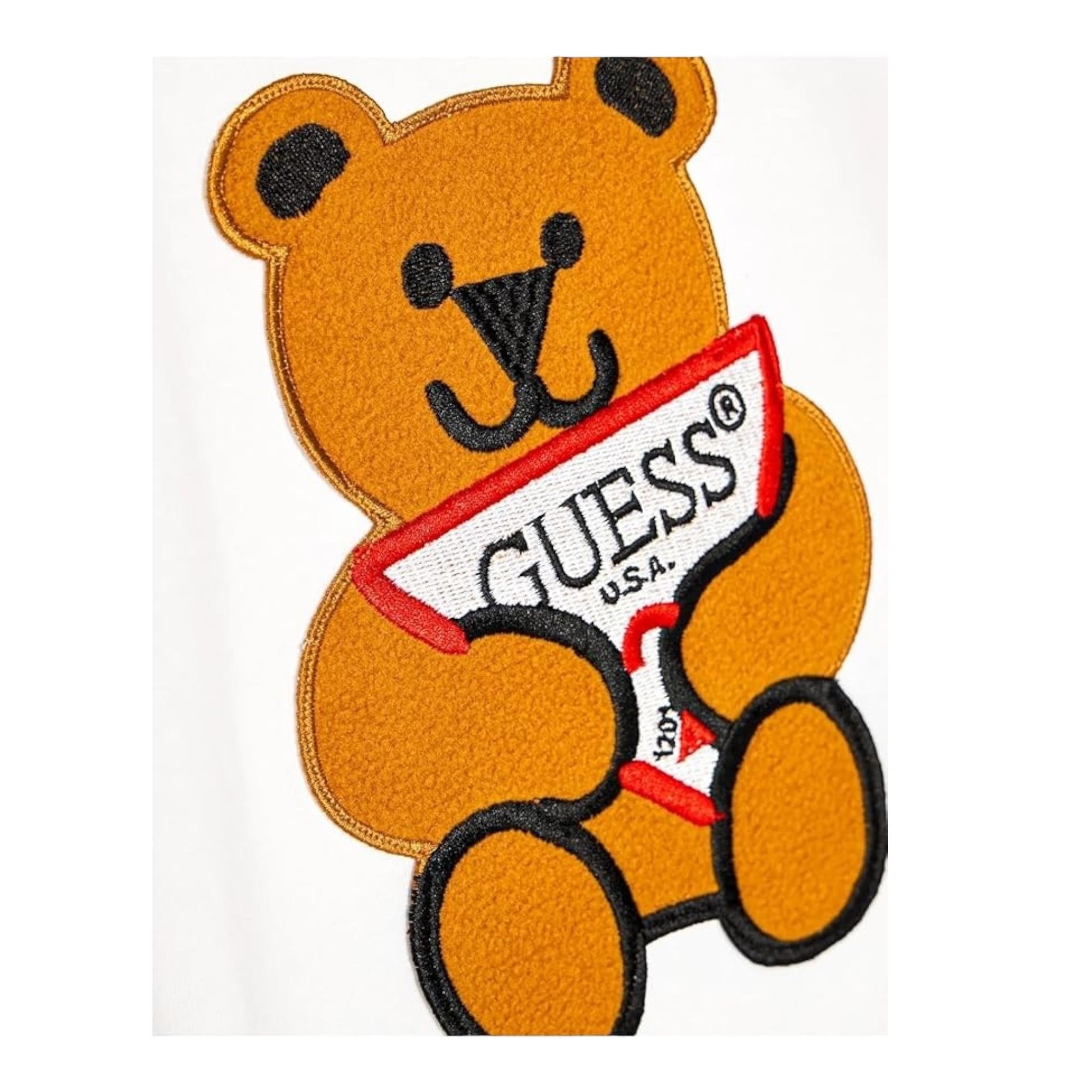 GUESS t-shirt girocollo tinta unita cn orso Bianco per Neonato N0BI22I3Z00 BIANCO GUESS