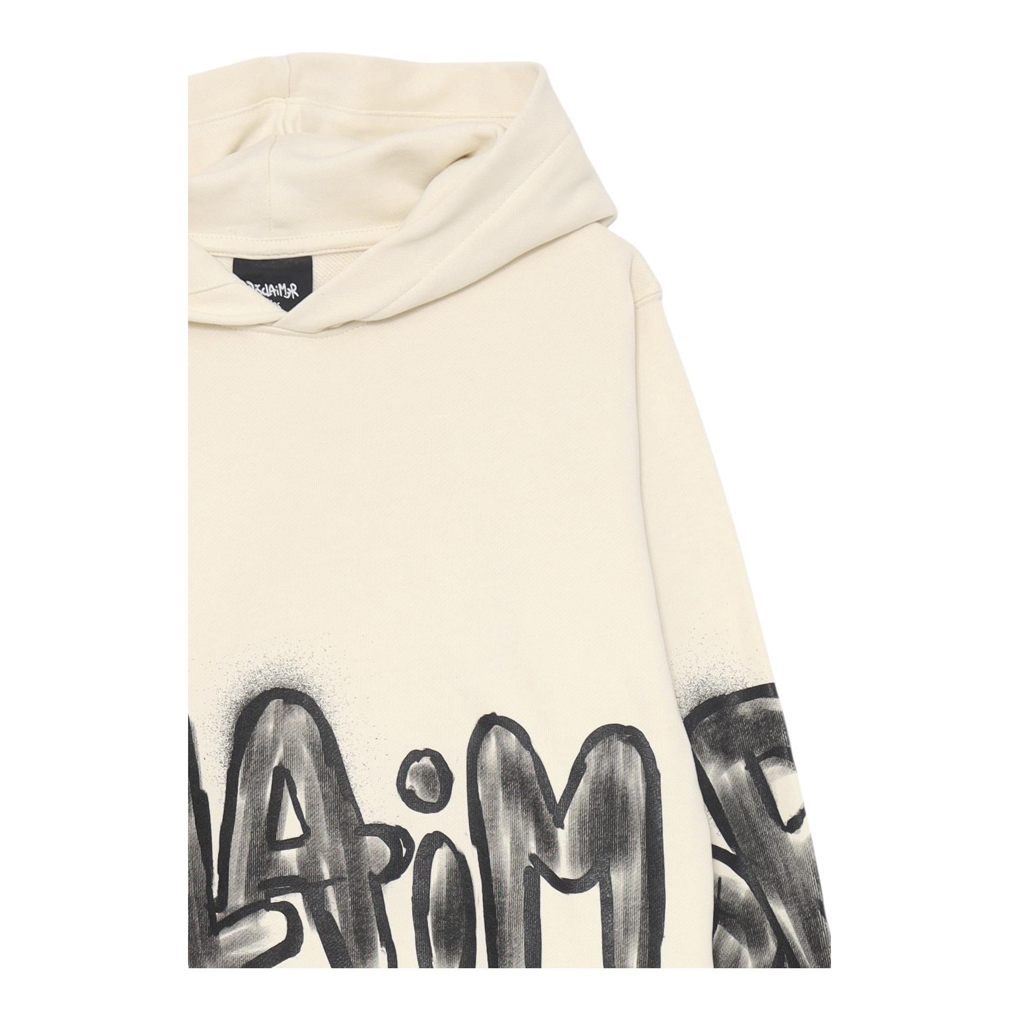 DISCLAIMER felpa con cappuccio tinta unita e stampa Panna per Bambino 24IDK58242X PANNA DISCLAIMER