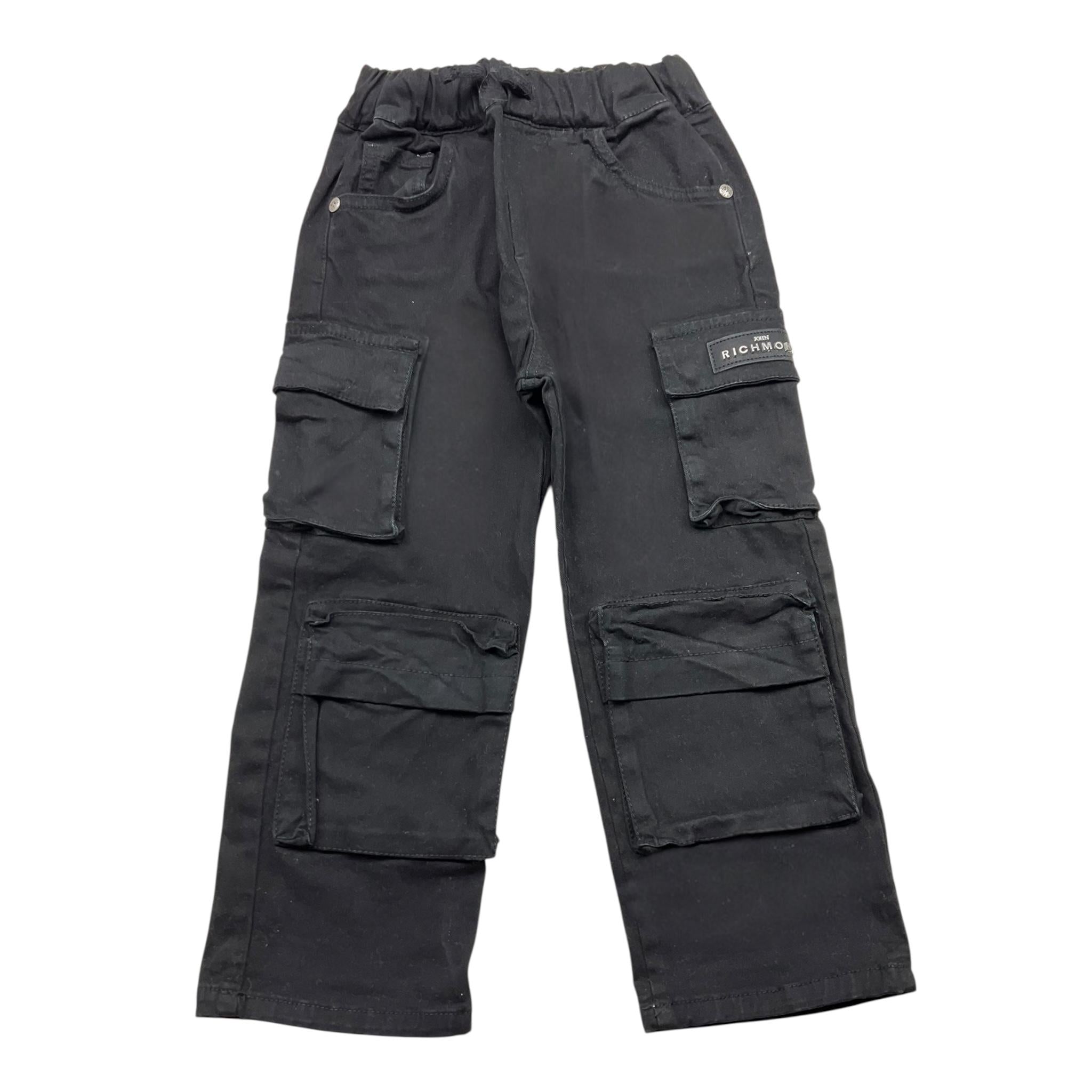 JOHN RICHMOND pantalone tinta unita con elastico in vita Nero per Bambino RBA24160PAXX NERO JOHN RICHMOND