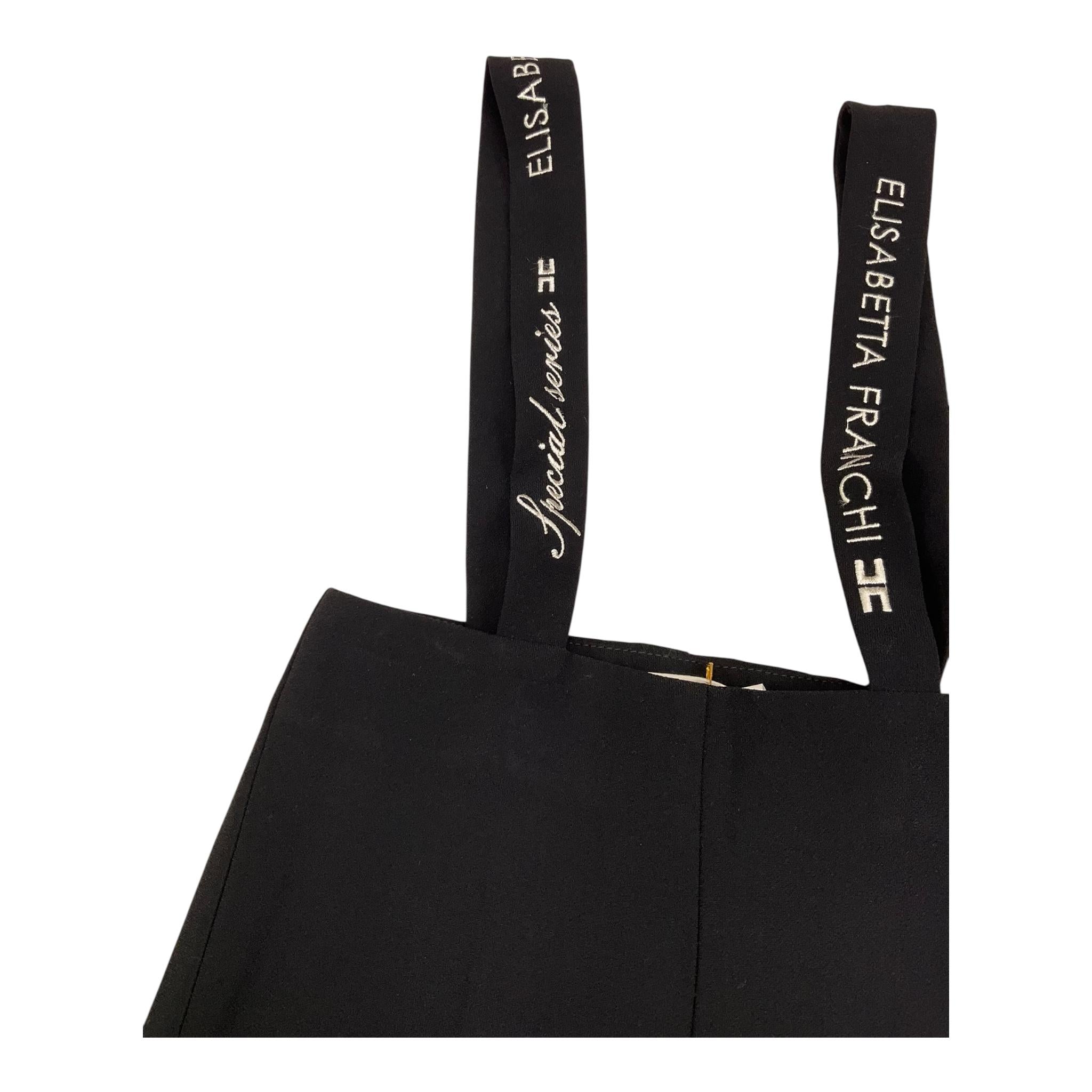 ELISABETTA FRANCHI salopette tinta unita con logo Nero per Bambina EFPA265X NERO ELISABETTA FRANCHI