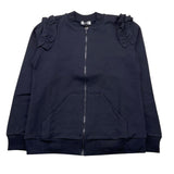 MONNALISA felpa con zip tinta unita con stampa Blu per Bambina 194806RK BLU MONNALISA