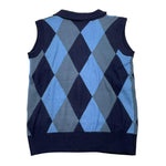 TRUSSARDI gilet tinta unita con fantasia a rombi Blu per Bambino TBA25129GL BLU TRUSSARDI
