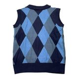 TRUSSARDI gilet tinta unita con fantasia a rombi Blu per Bambino TBA25129GL BLU TRUSSARDI