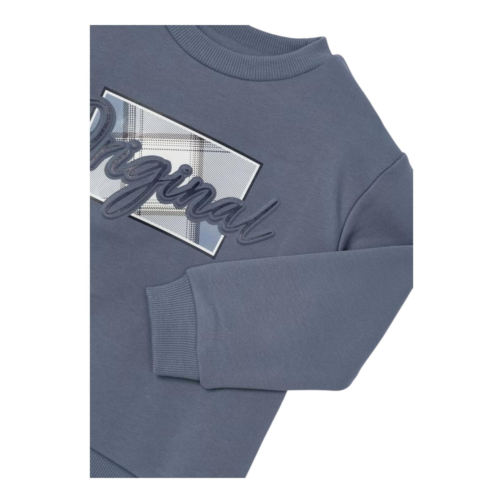 MAYORAL felpa tinta unita girocollo con stampa Azzurro per Bambino 4452 AZZURRO MAYORAL