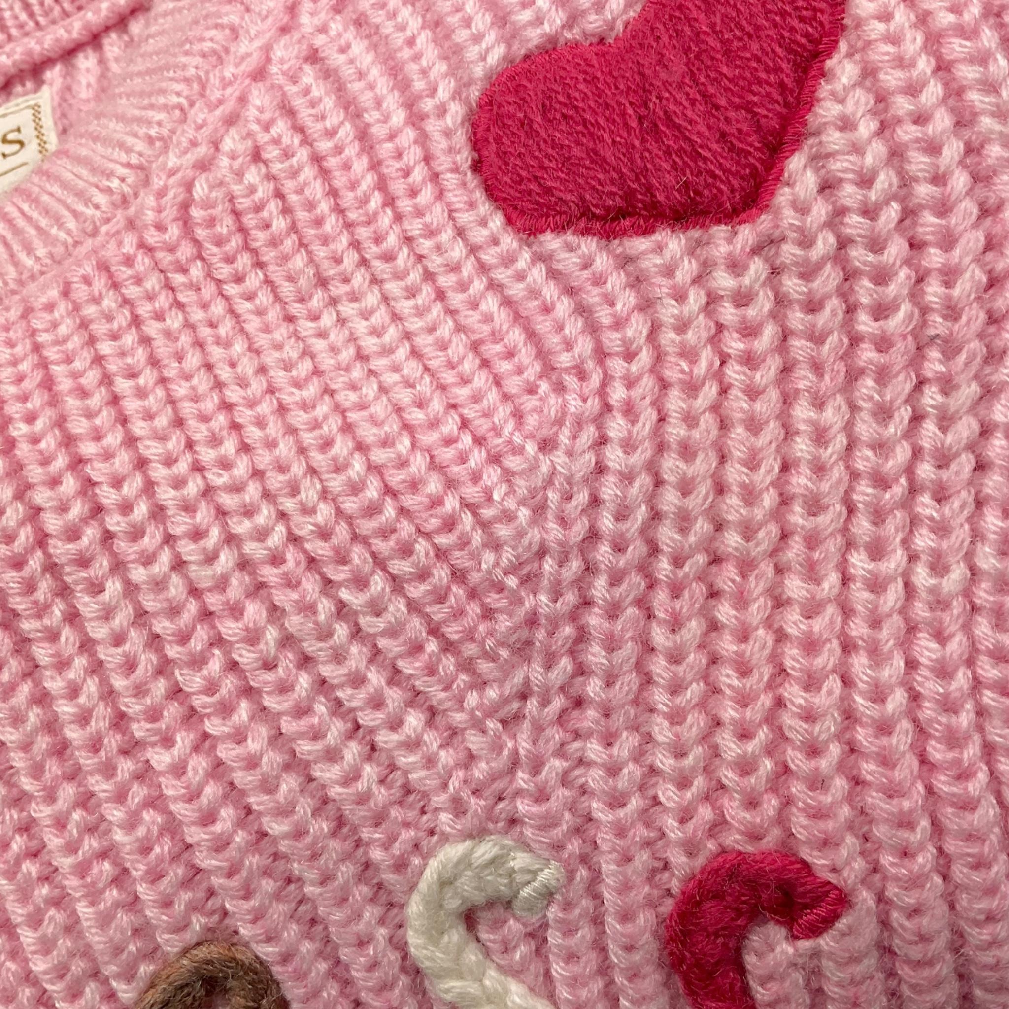 GUESS maglia gircollo tinta unita con ricami Rosa per Bambina K4BR01Z3IC0X ROSA GUESS