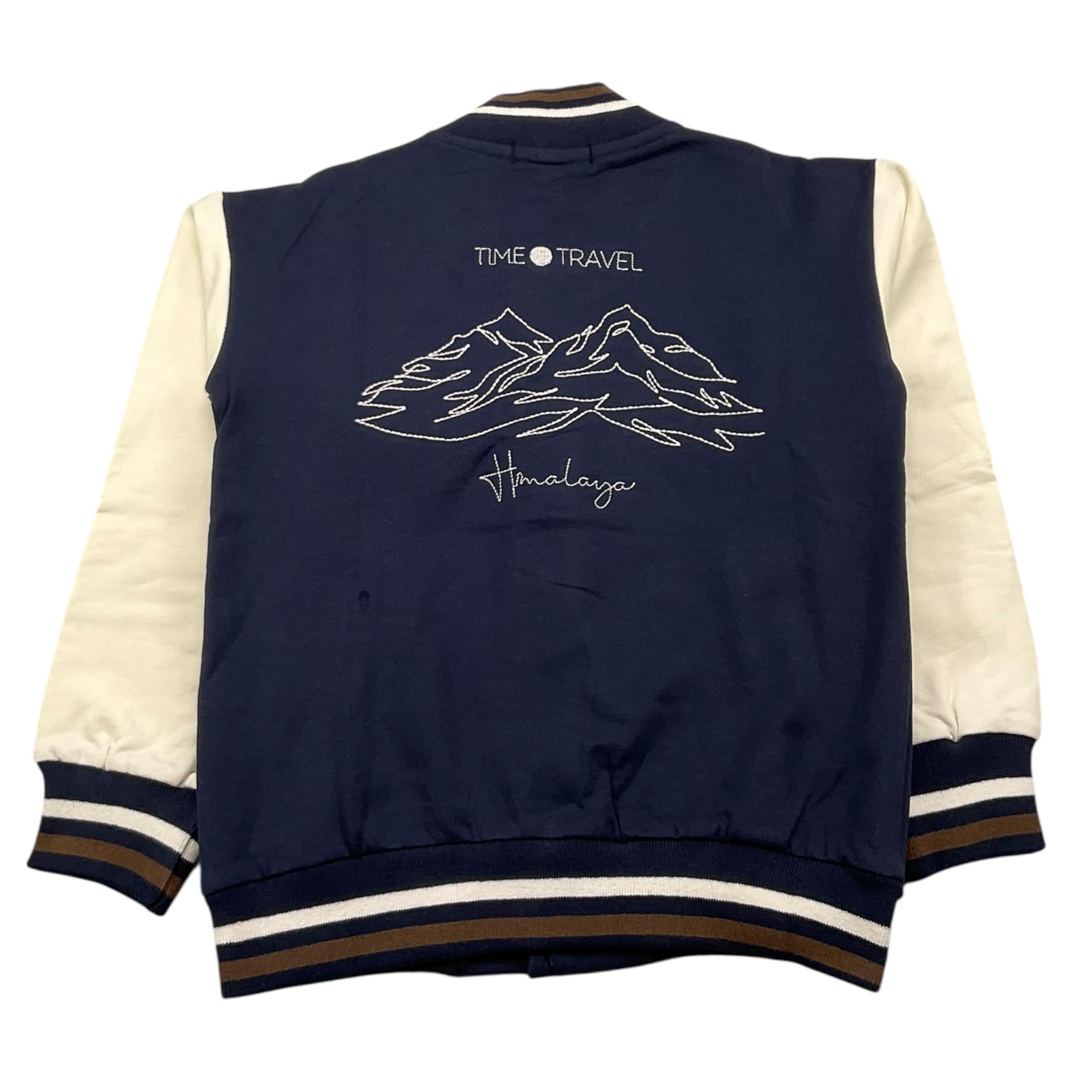 NEVER TOO felpa con bottoni tinta unita con maniche in contrasto Blu per Bambino NT2189B BLU NEVER TOO