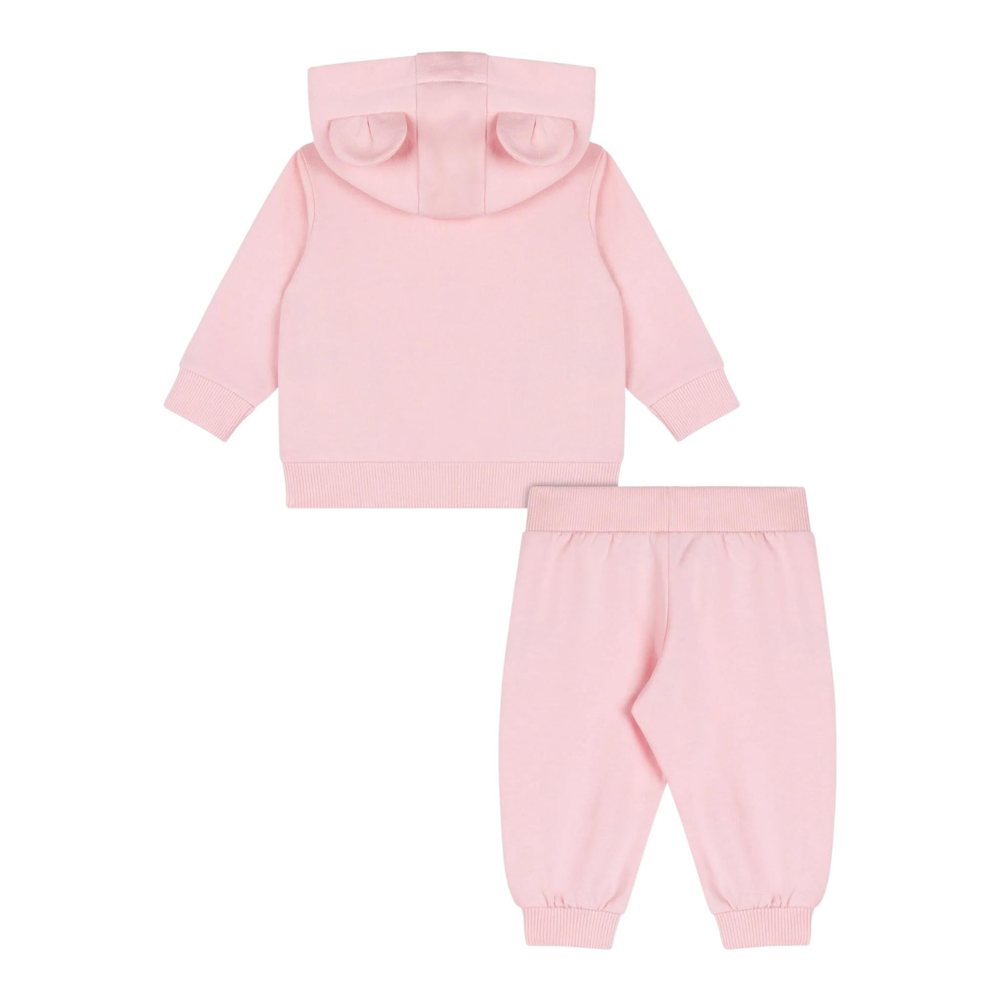 MOSCHINO completo 2 pezzi felpa-pantalone tinta unita Rosa per Neonata MMK04A ROSA MOSCHINO