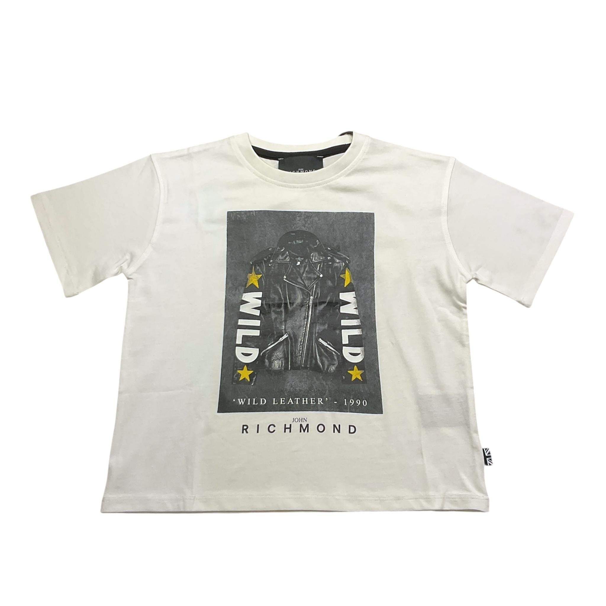 JOHN RICHMOND t-shirt girocollo tinta unita con stampa Bianco per Bambino RBA24002TS BIANCO JOHN RICHMOND