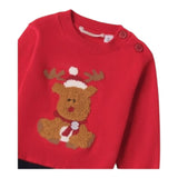 MINI BANDA maglia girocollo tinta unita con ricami Rosso per Neonato 3A671X ROSSO MINI BANDA
