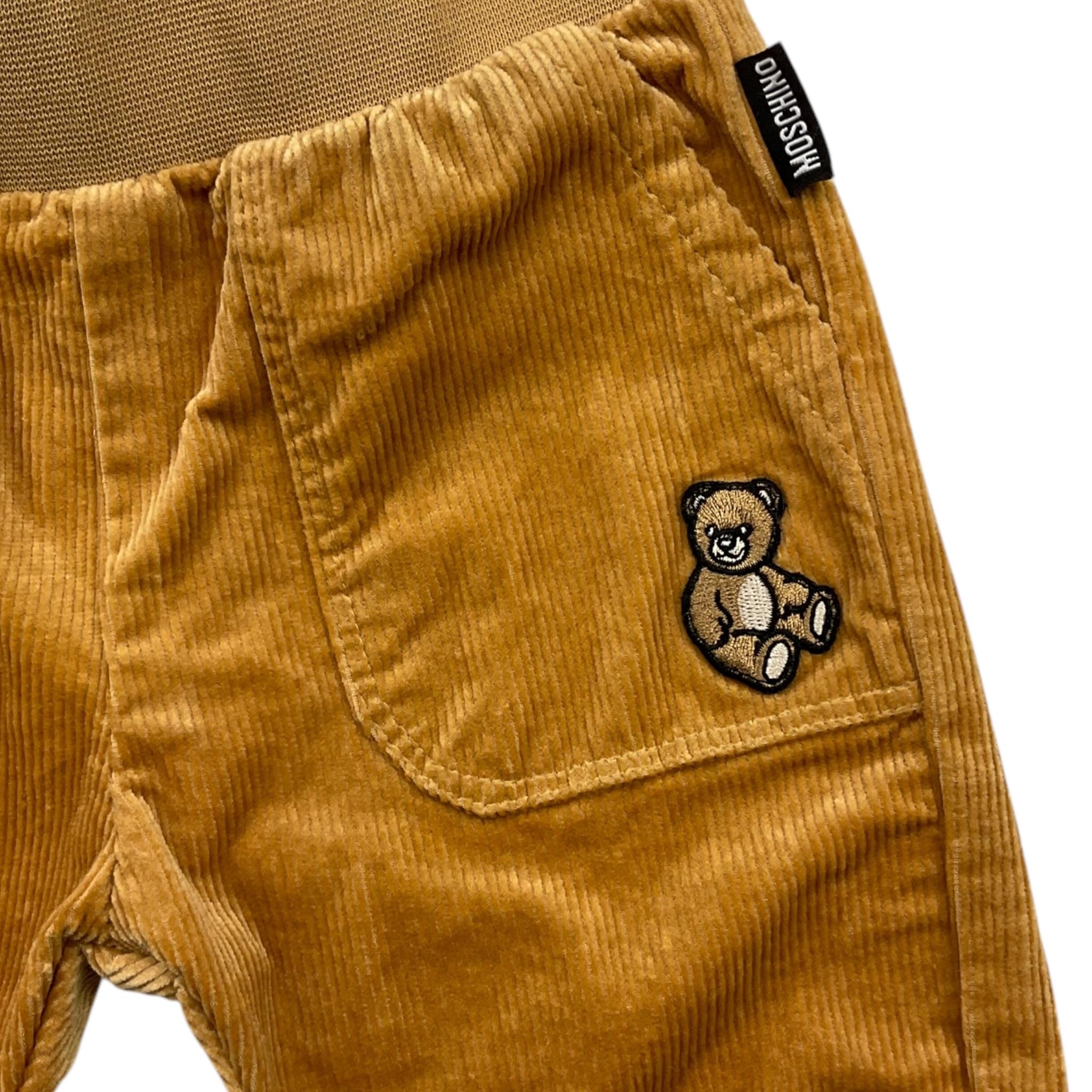 MOSCHINO pantalone tinta unita con elastico in vita Cammello per Neonato MUP05I CAMMELLO MOSCHINO