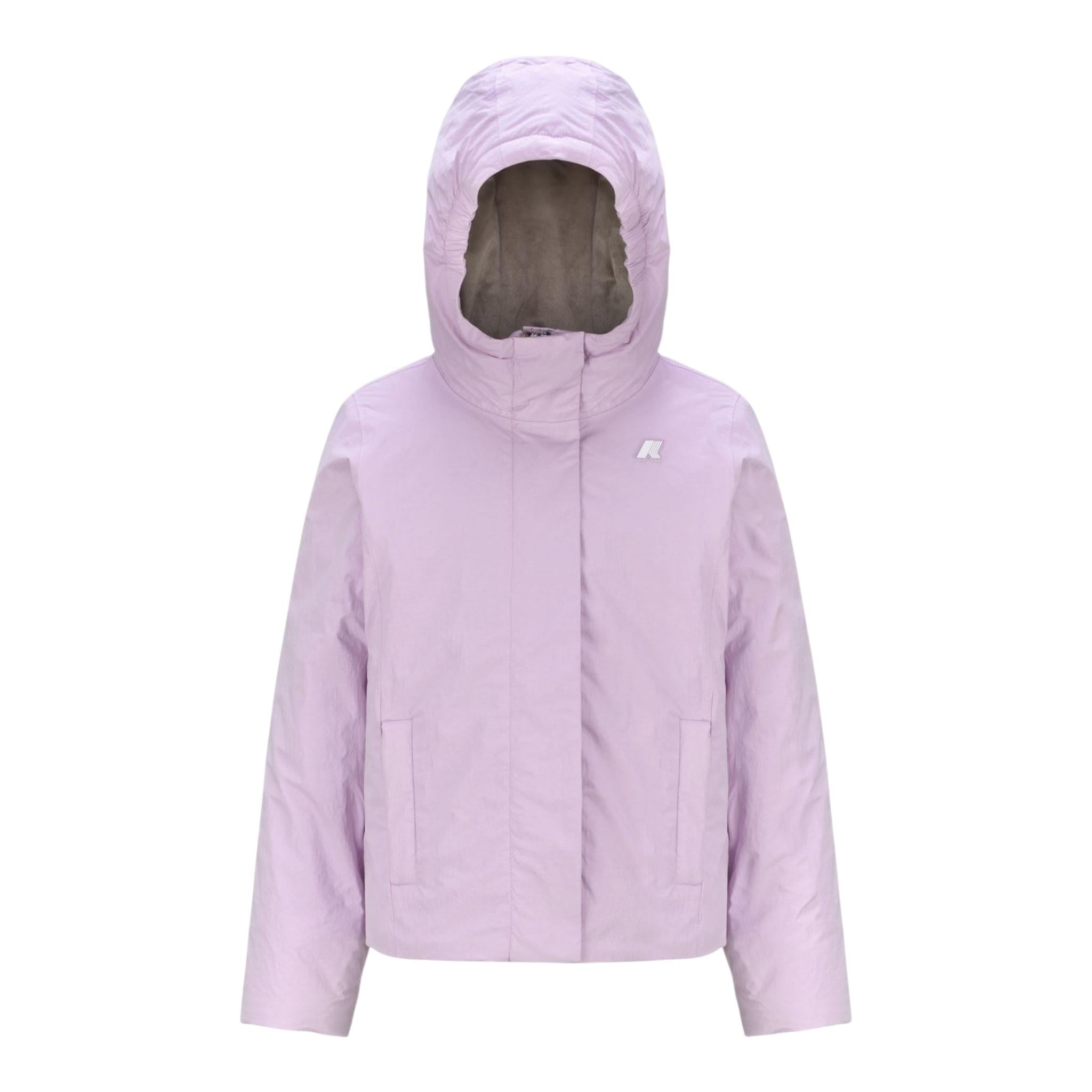 K-WAY giubbino tinta unita con cappuccio Lilla per Bambina K4137WWXX LILLA K-WAY