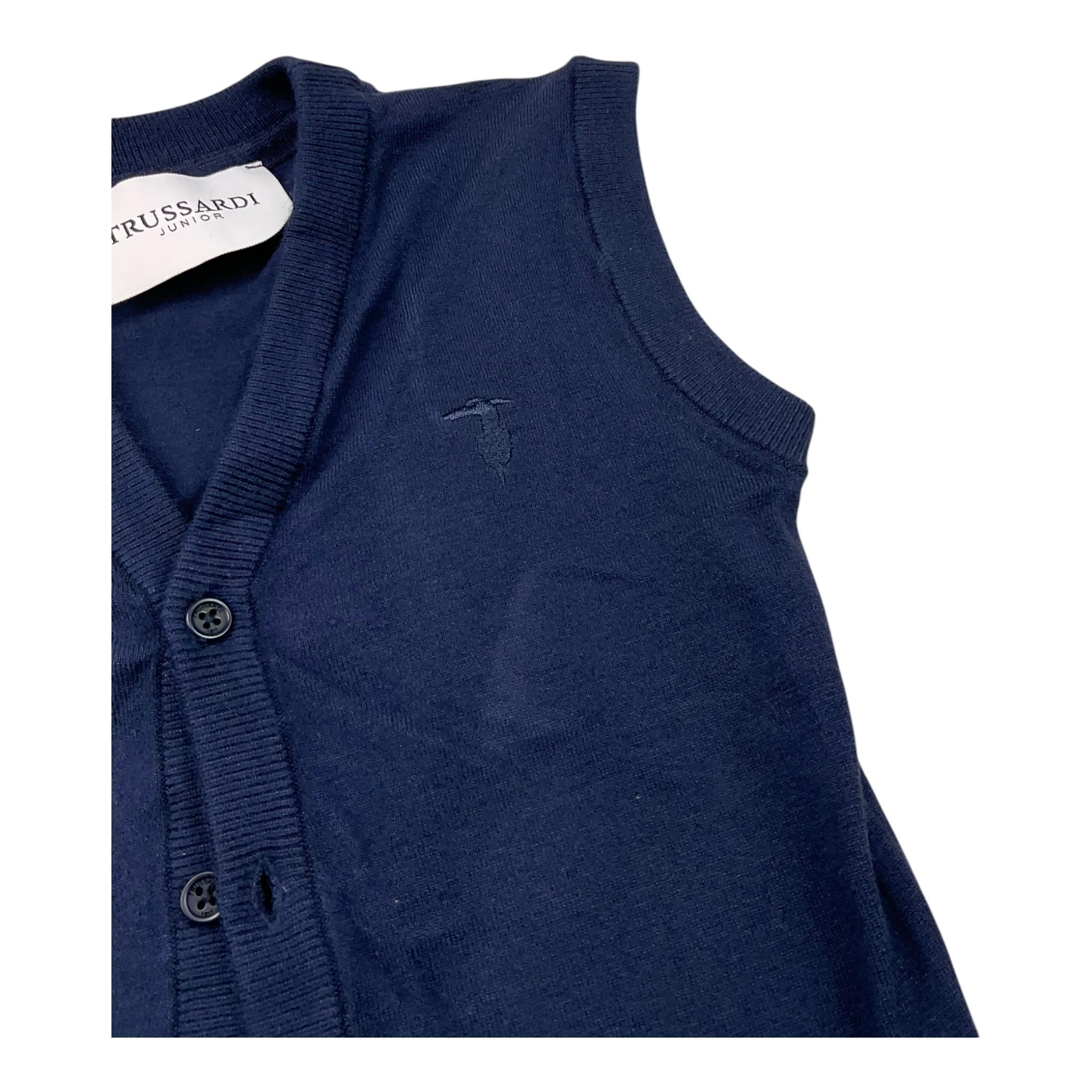 TRUSSARDI gilet tinta unita con bottoni Blu per Bambino TBA25012GL BLU TRUSSARDI