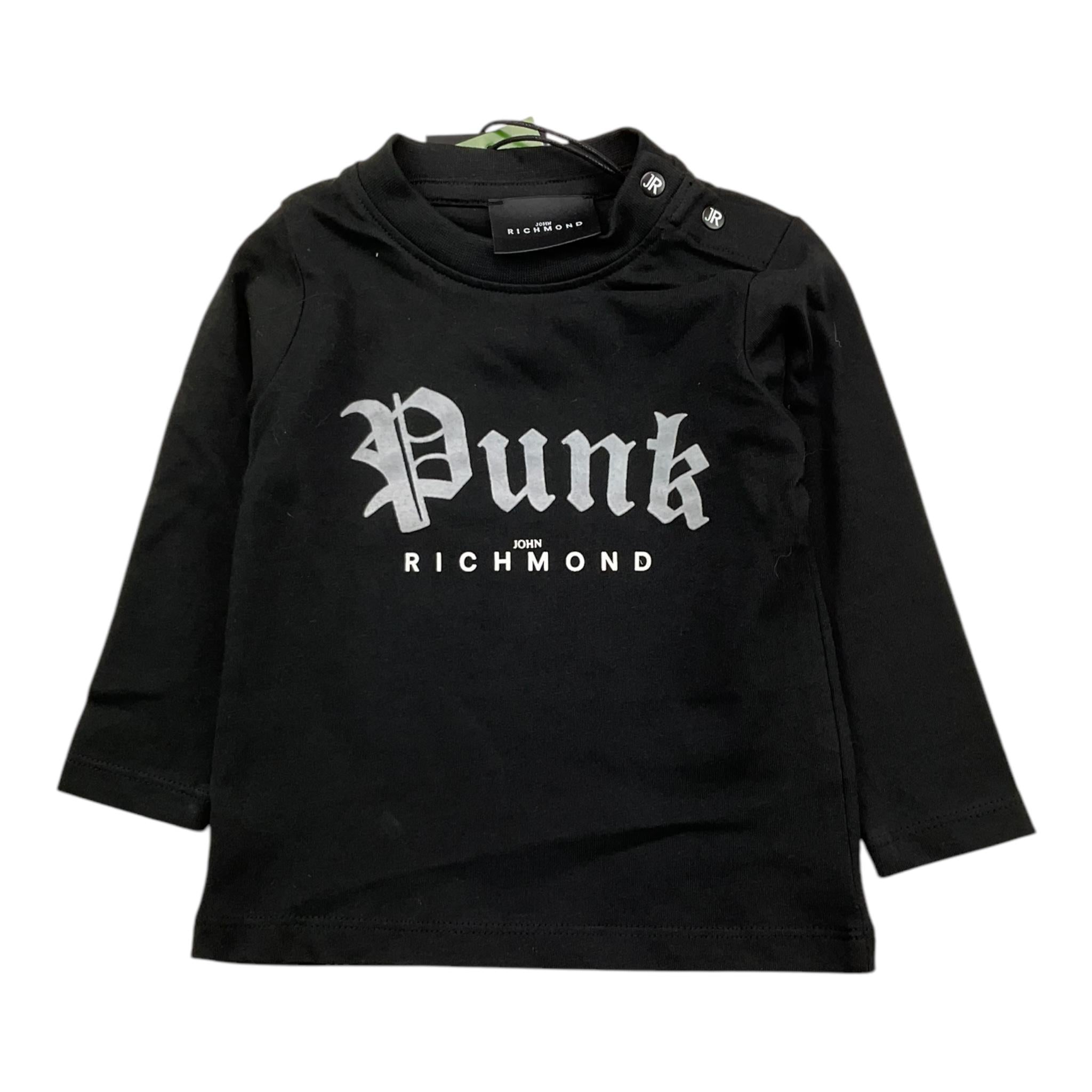 JOHN RICHMOND shirt tinta unita girocollo con stampa Nero per Neonato RIA25121TS NERO JOHN RICHMOND