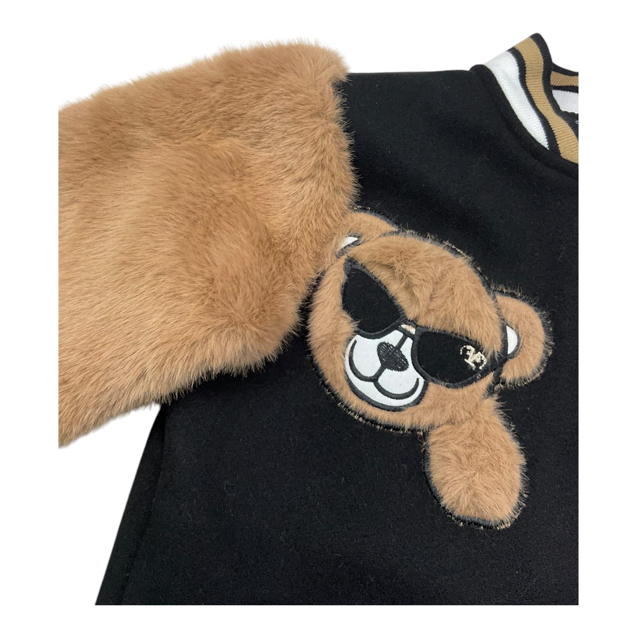 FUN & FUN giubbino modello college con manica peluche Nero per Bambina FBJK0025 NERO FUN & FUN