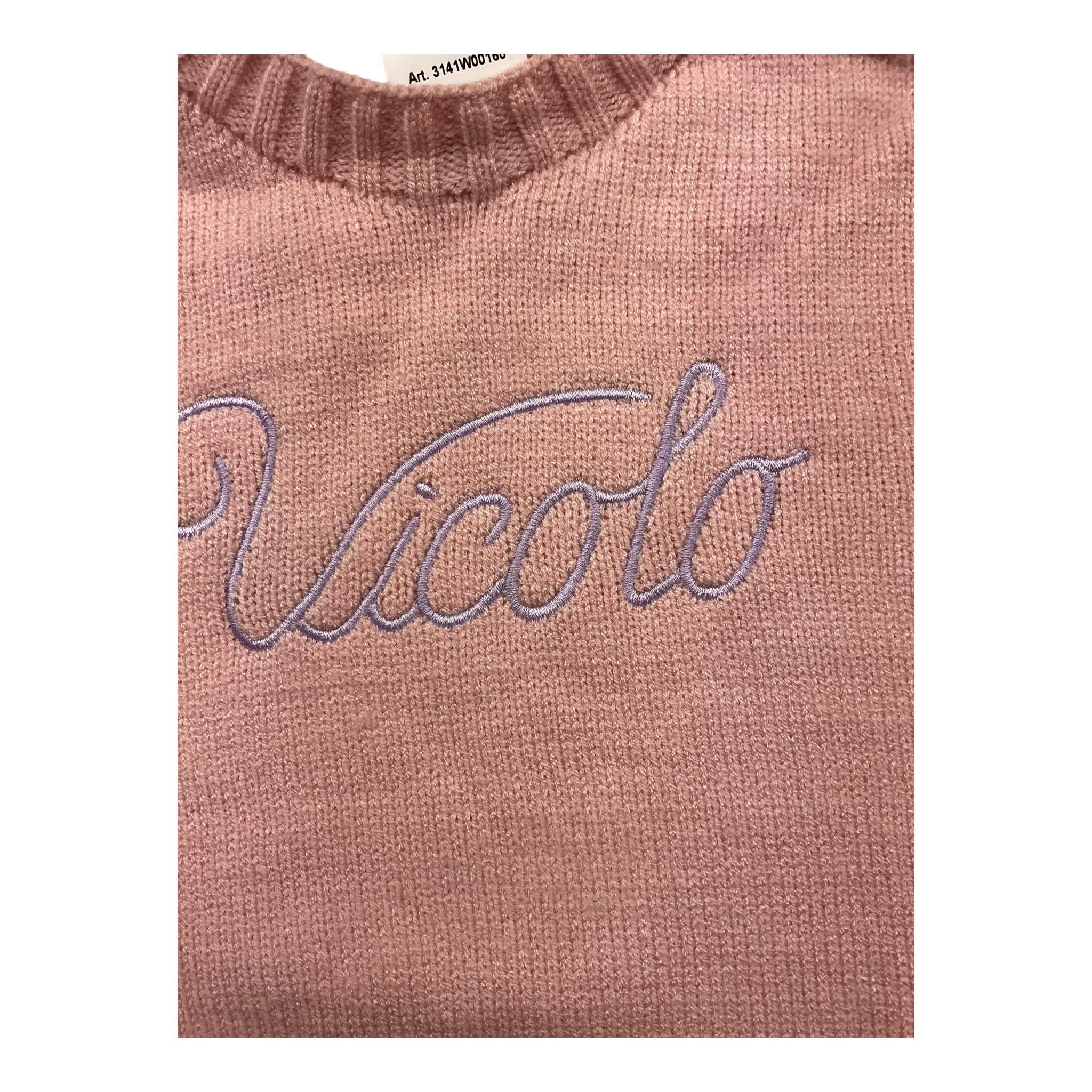 VICOLO maglia girocollo tinta unita con stampa Rosa per Bambina 3141W00160X ROSA VICOLO