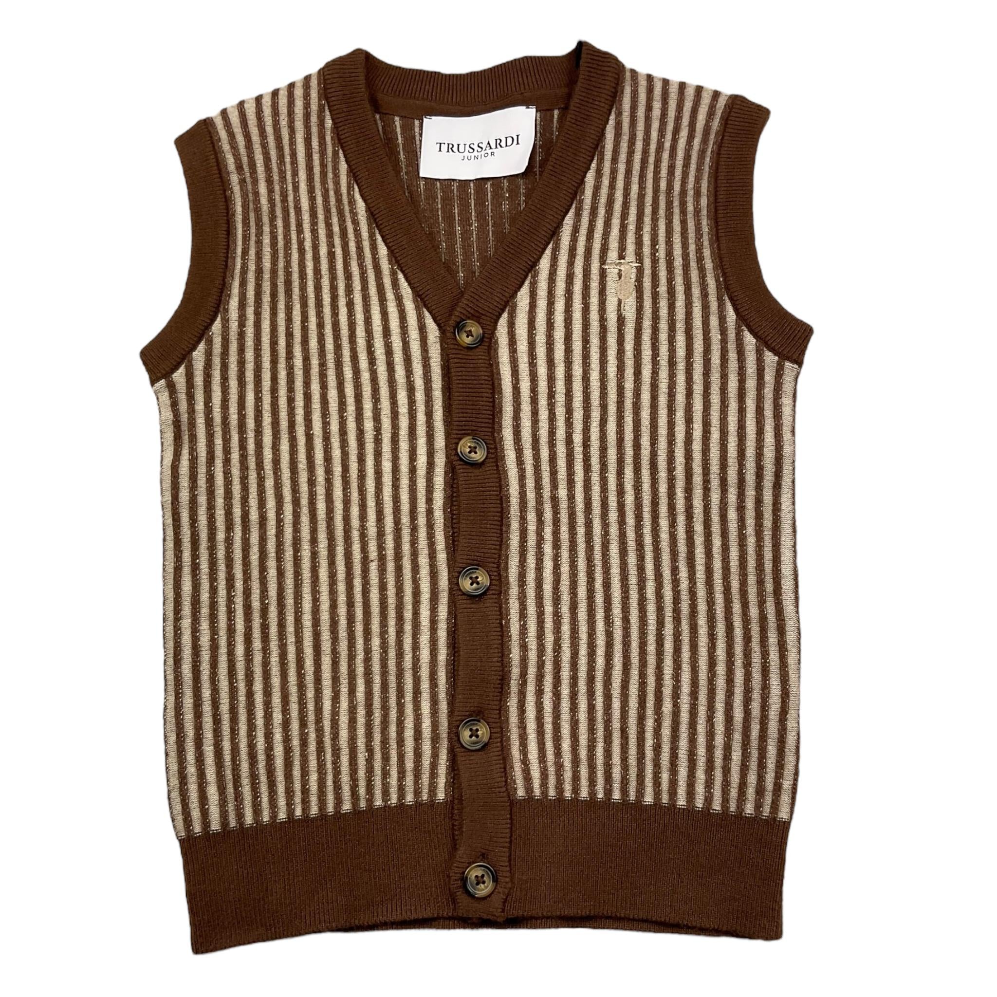 TRUSSARDI gilet tinta unita  Marrone per Bambino TBA25041GL MARRONE TRUSSARDI