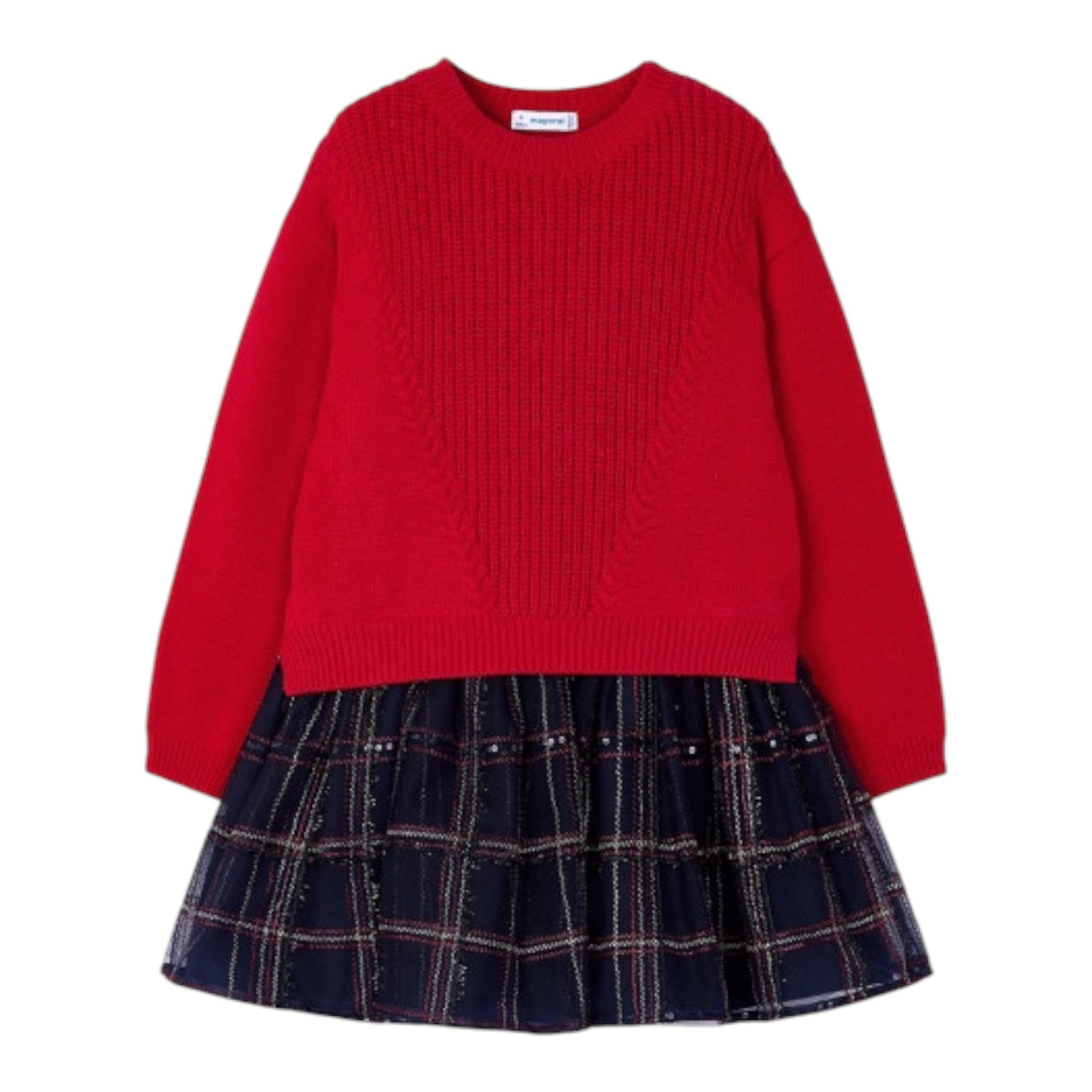 MAYORAL set abito maglia-abito bicolore Rosso/blu per Bambina 4912 ROSSO/BLU MAYORAL