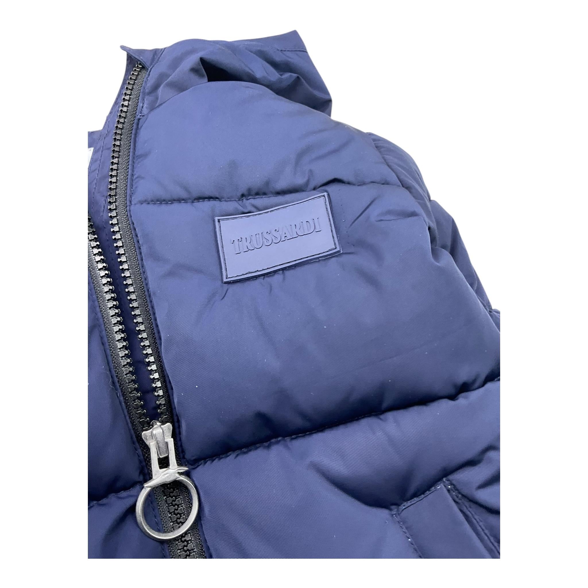 TRUSSARDI giubbino tinta unita con zip e cappuccio Blu per Neonato TIA25012PI BLU TRUSSARDI