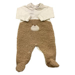 MARLU' tutina bicolore con stampa Bianco/beige per Neonato IB5614XX BIANCO/BEIGE MARLU'