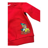 MOSCHINO felpa chiusa girocollo tinta unita con stampa in contrasto Rosso per Neonato M6F04Q ROSSO MOSCHINO