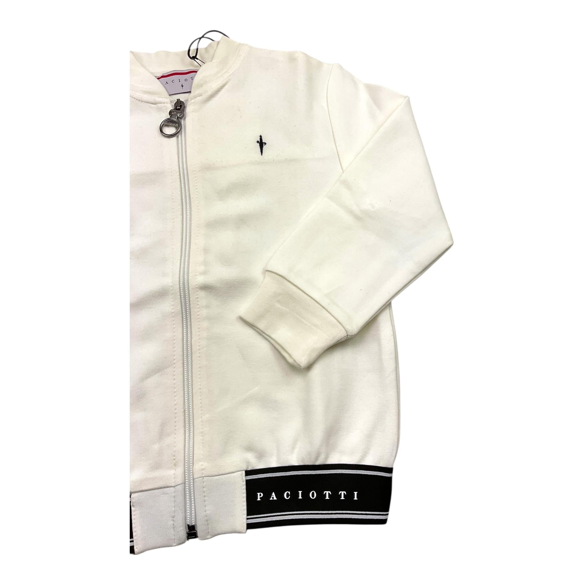 CESARE PACIOTTI felpa con zip tinta unita con logo Panna per Bambino MFP5351B PANNA CESARE PACIOTTI